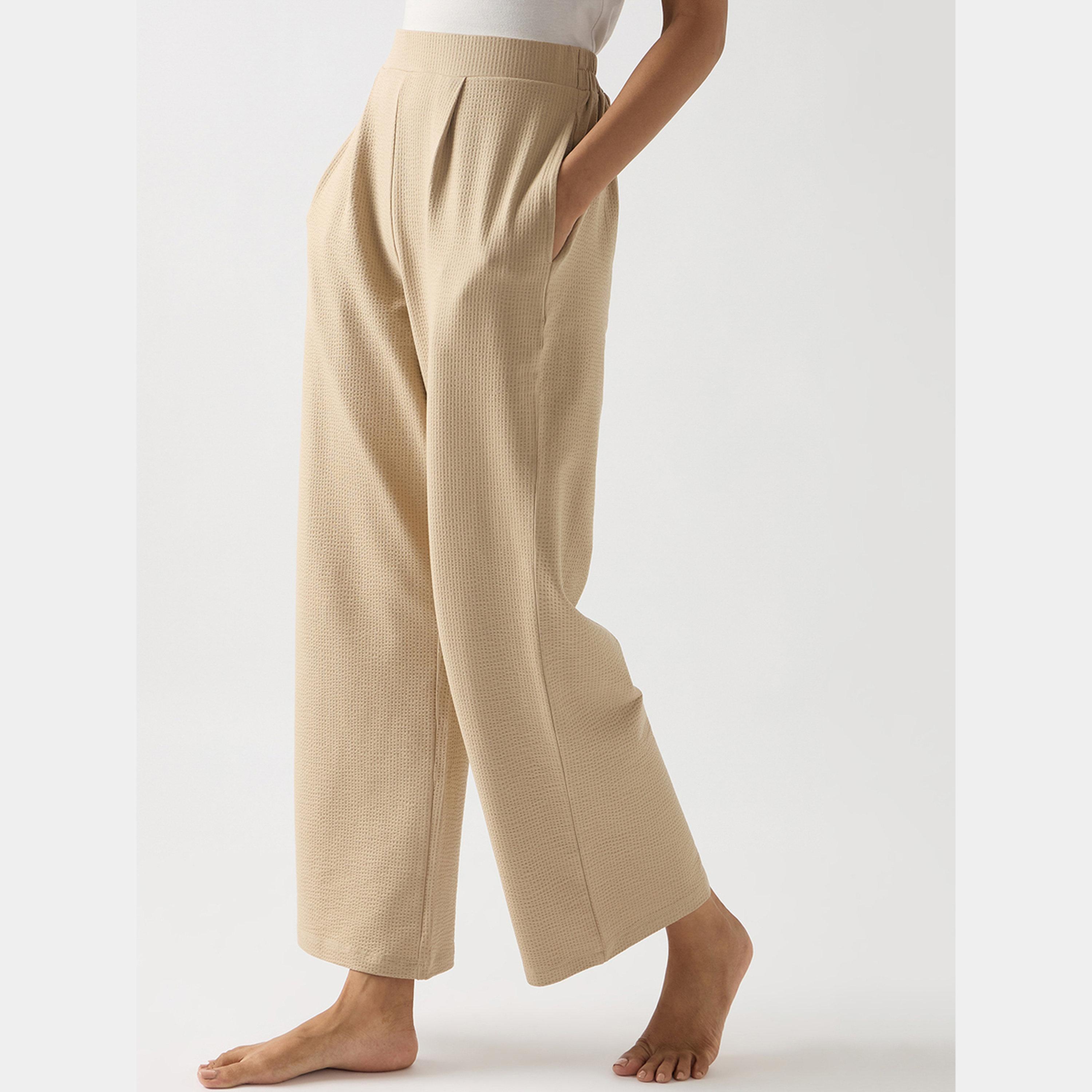 فيميلا - بنطال مستقيم من القطن لون بيج-women-clothing-bottoms-trousers-image-5