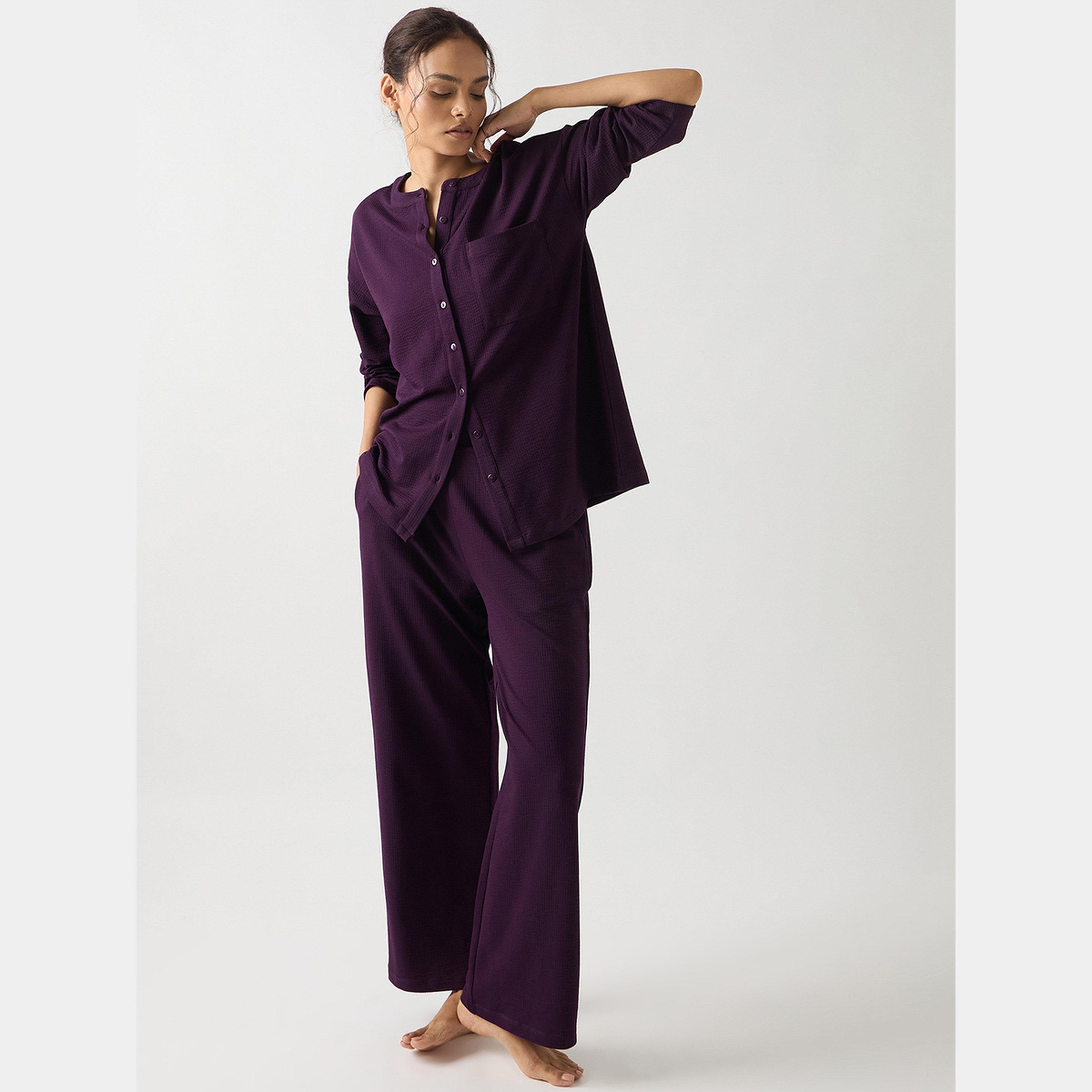 فيميلا - بنطال مستقيم من القطن البنفسجي-women-clothing-bottoms-trousers-image-2