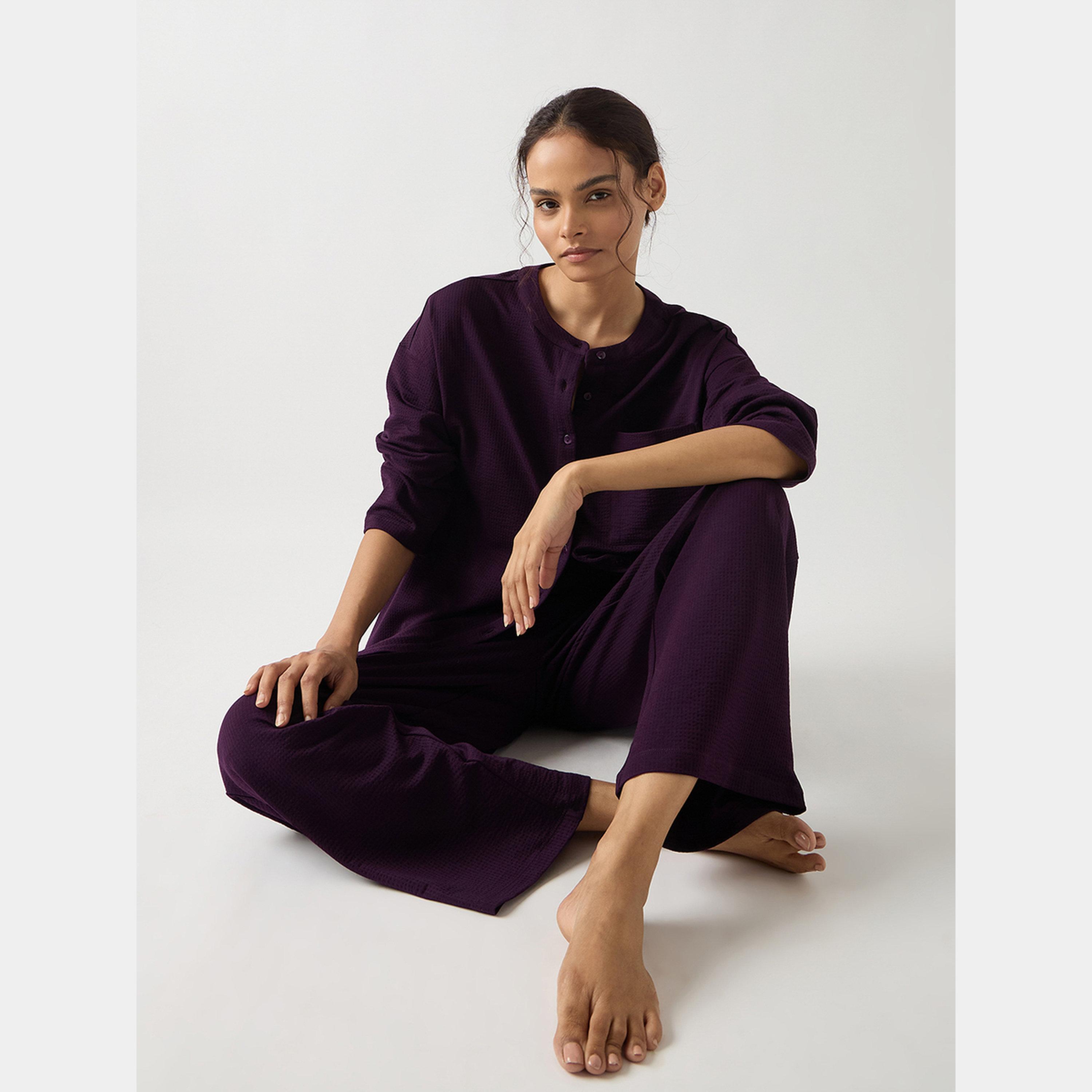 فيميلا - بنطال مستقيم من القطن البنفسجي-women-clothing-bottoms-trousers-image-3