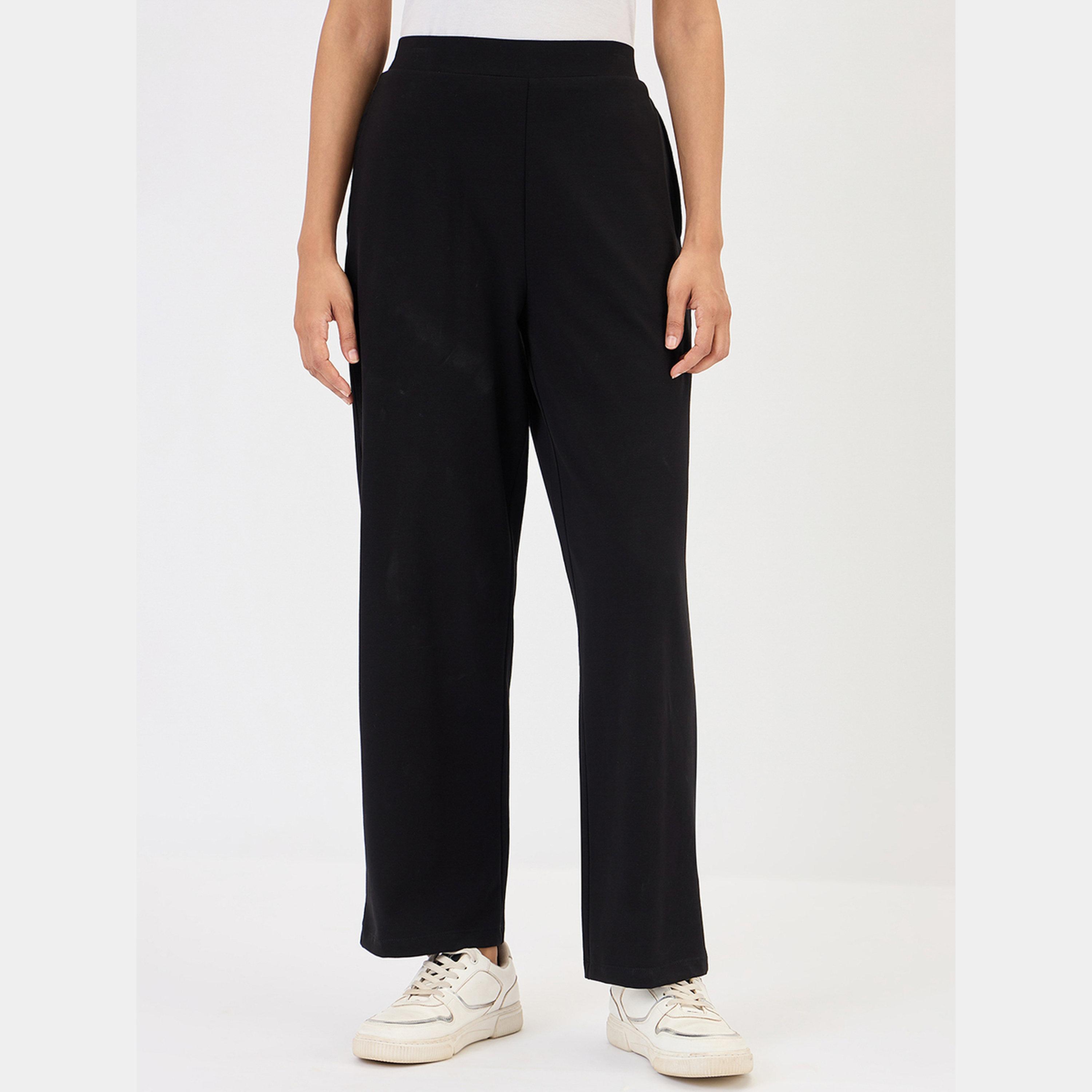 Femmella Black Wide Leg Trousers-women-clothing-bottoms-trousers-image-1