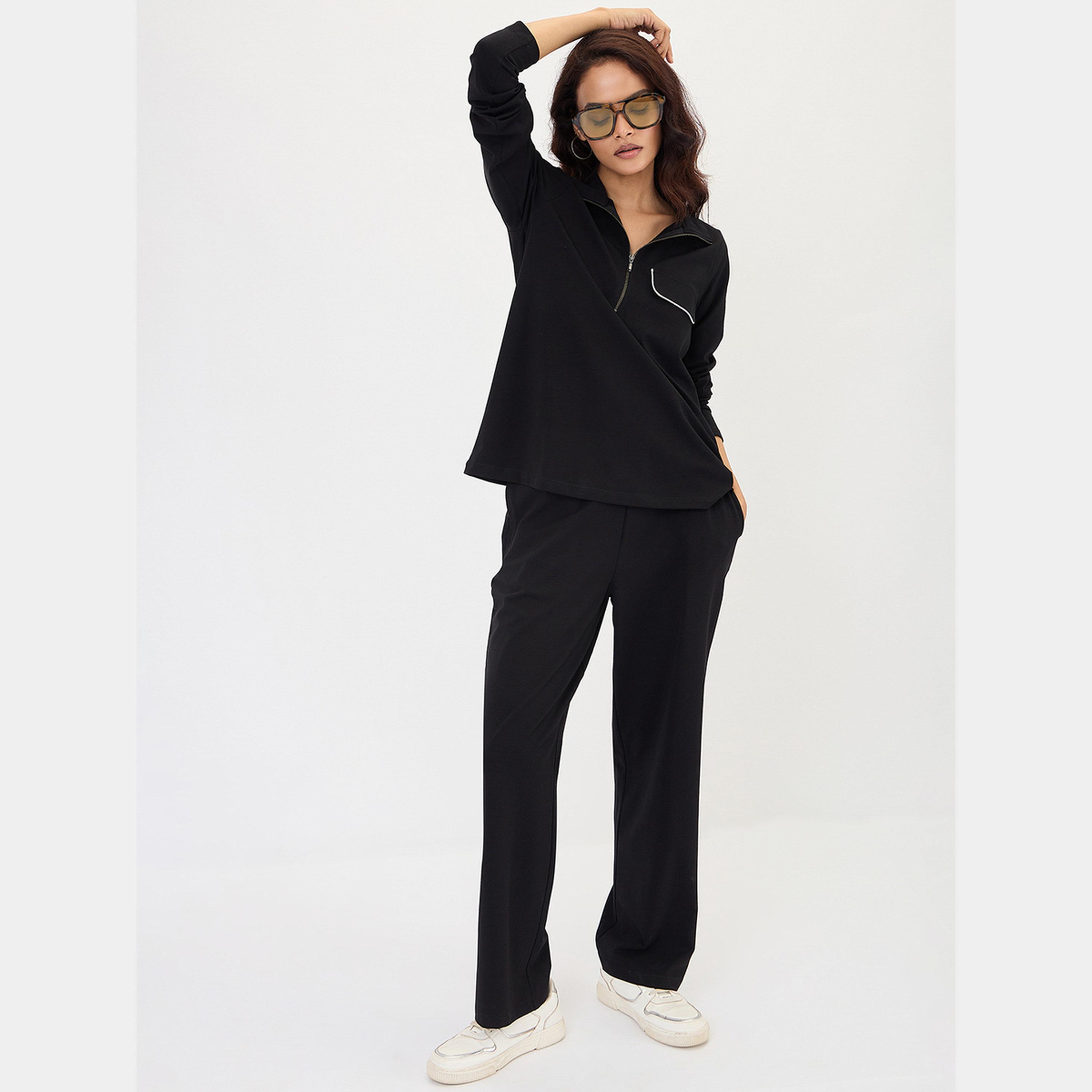 Femmella Black Wide Leg Trousers-women-clothing-bottoms-trousers-image-2