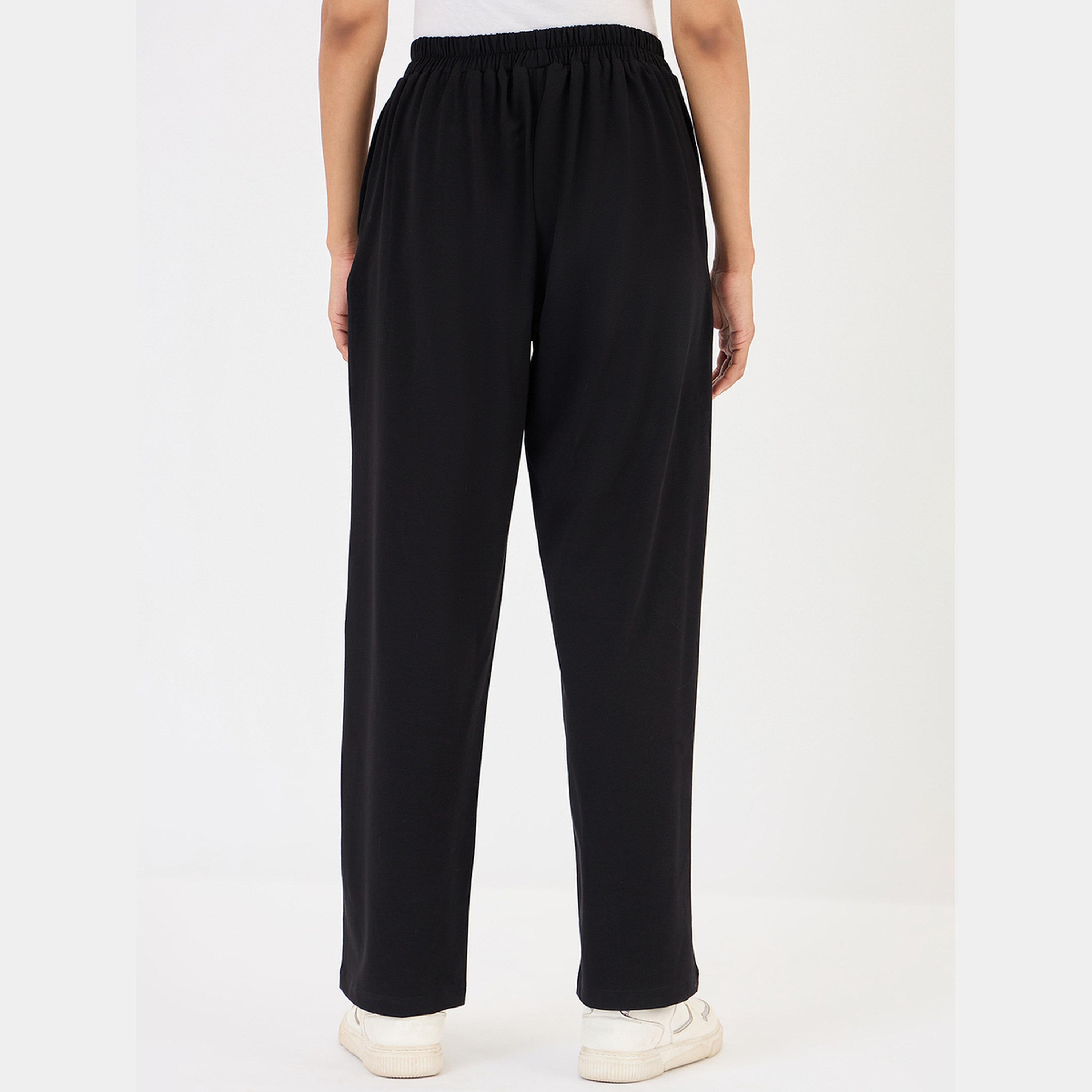 Femmella Black Wide Leg Trousers-women-clothing-bottoms-trousers-image-3