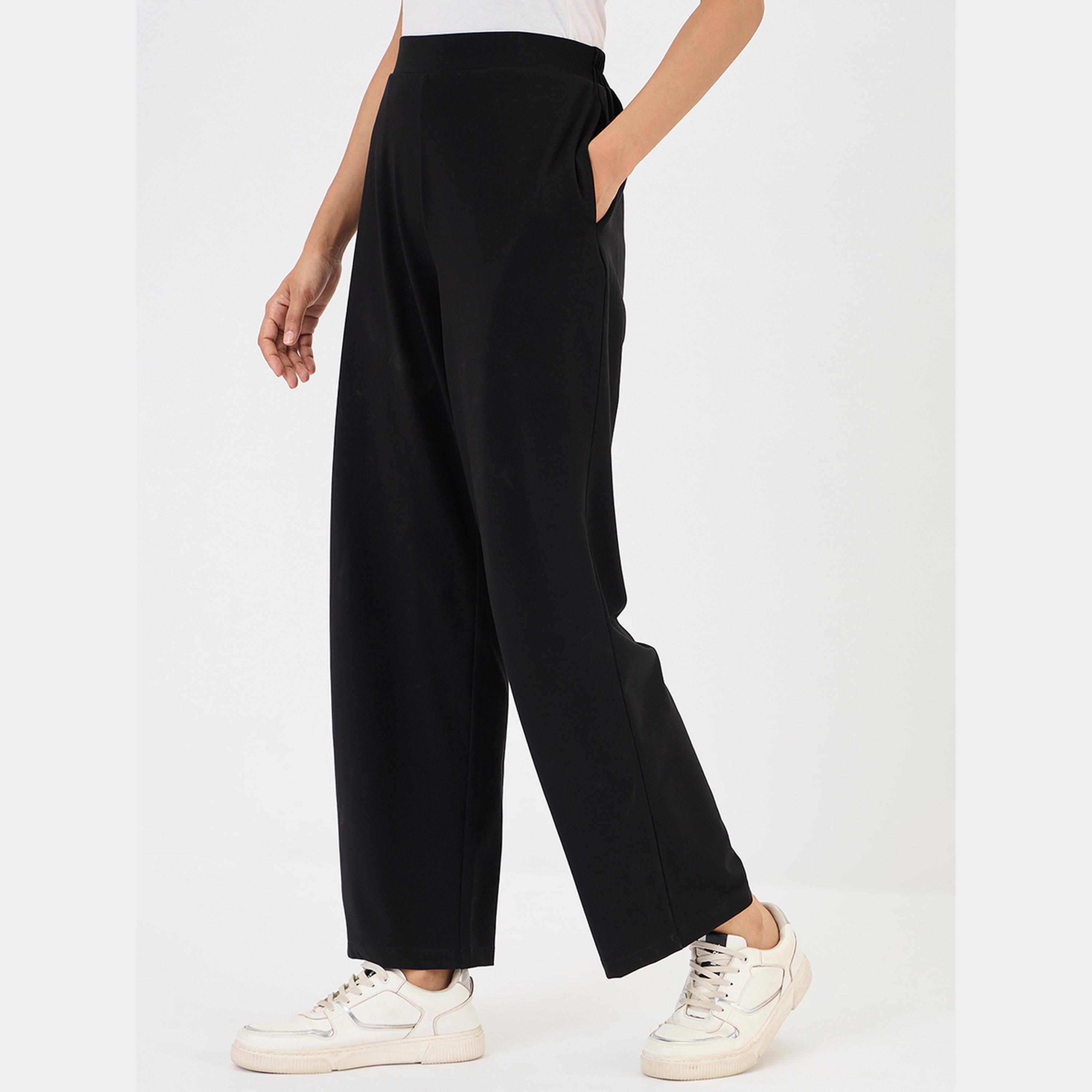 Femmella Black Wide Leg Trousers-women-clothing-bottoms-trousers-image-5