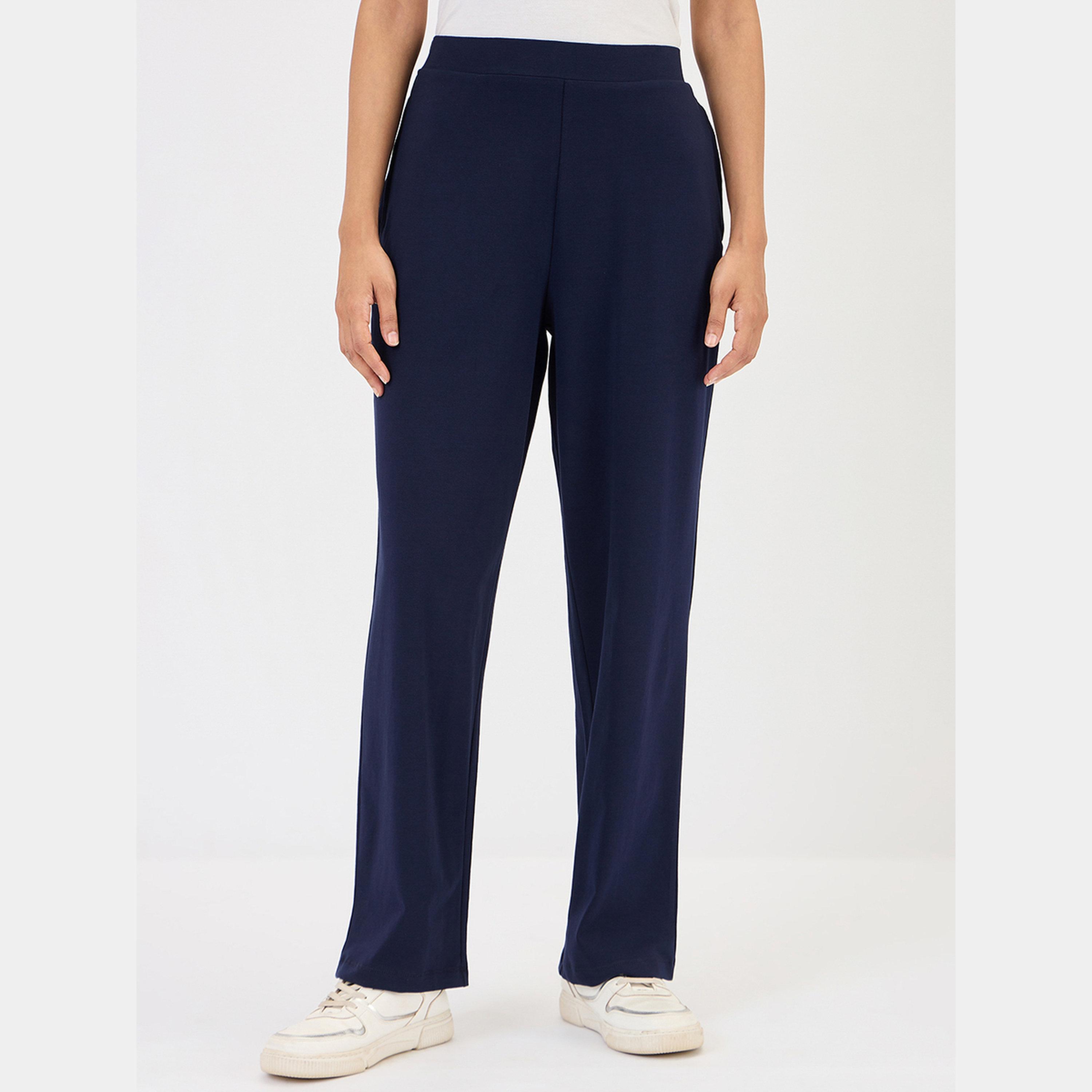 فيميلا - بنطال واسع الساق أزرق داكن-women-clothing-bottoms-trousers-image-1