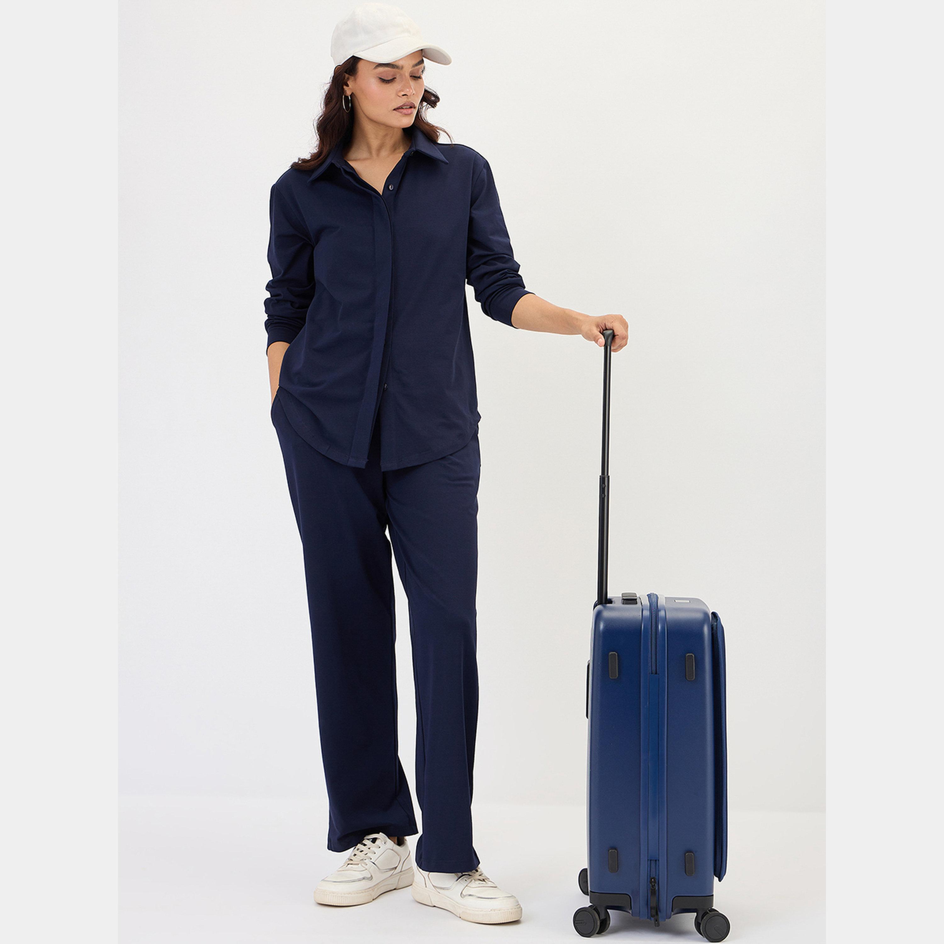 فيميلا - بنطال واسع الساق أزرق داكن-women-clothing-bottoms-trousers-image-2
