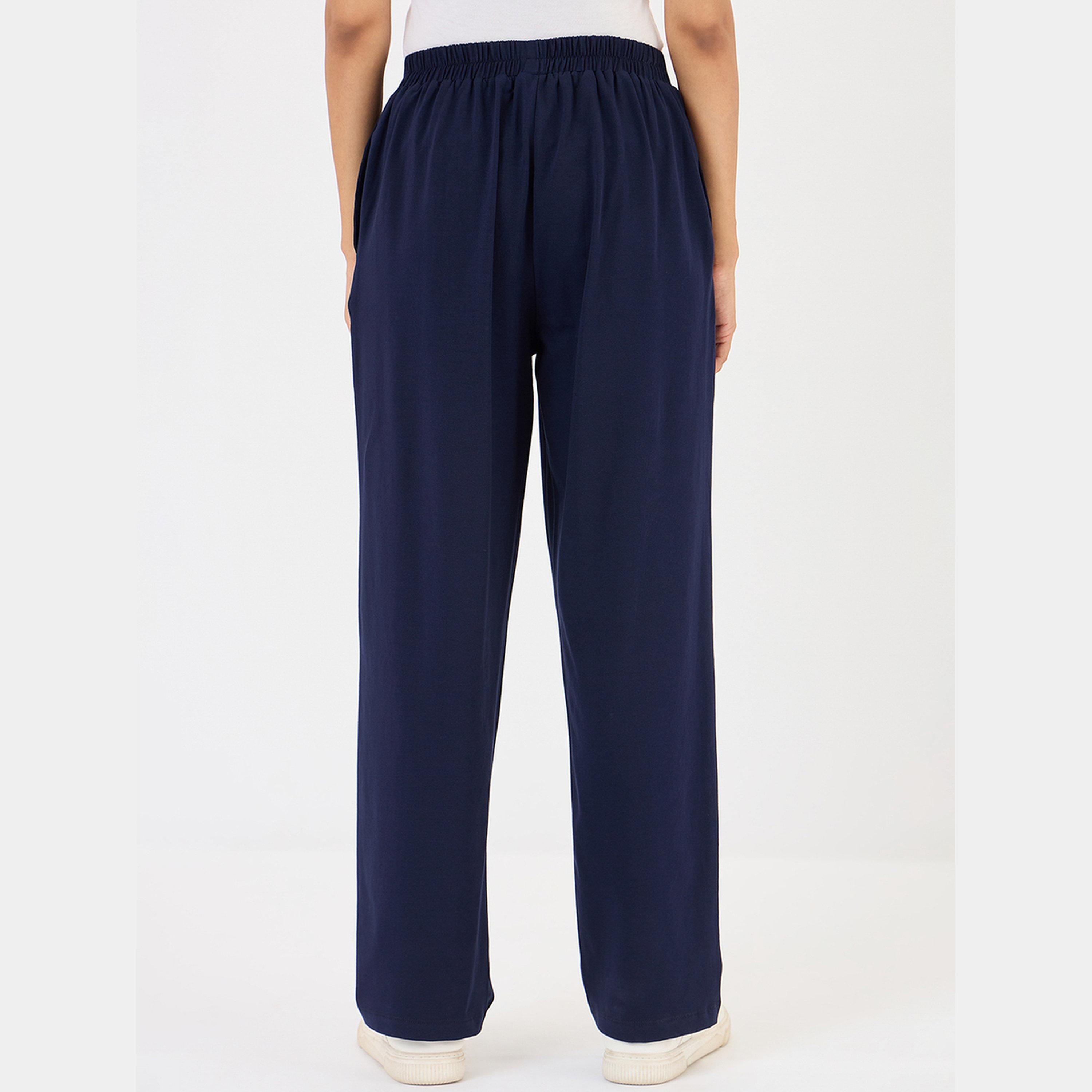 فيميلا - بنطال واسع الساق أزرق داكن-women-clothing-bottoms-trousers-image-5