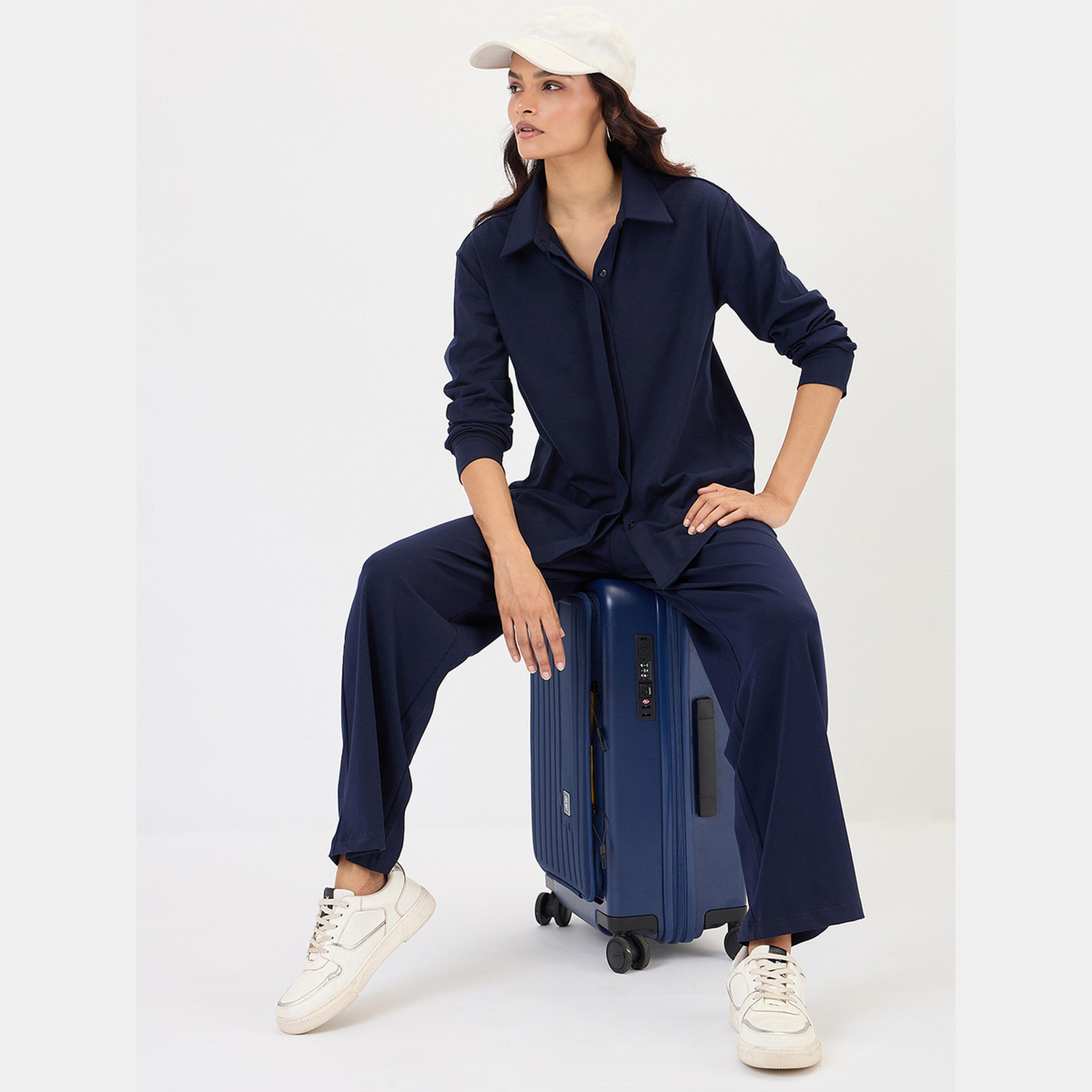 فيميلا - بنطال واسع الساق أزرق داكن-women-clothing-bottoms-trousers-image-6