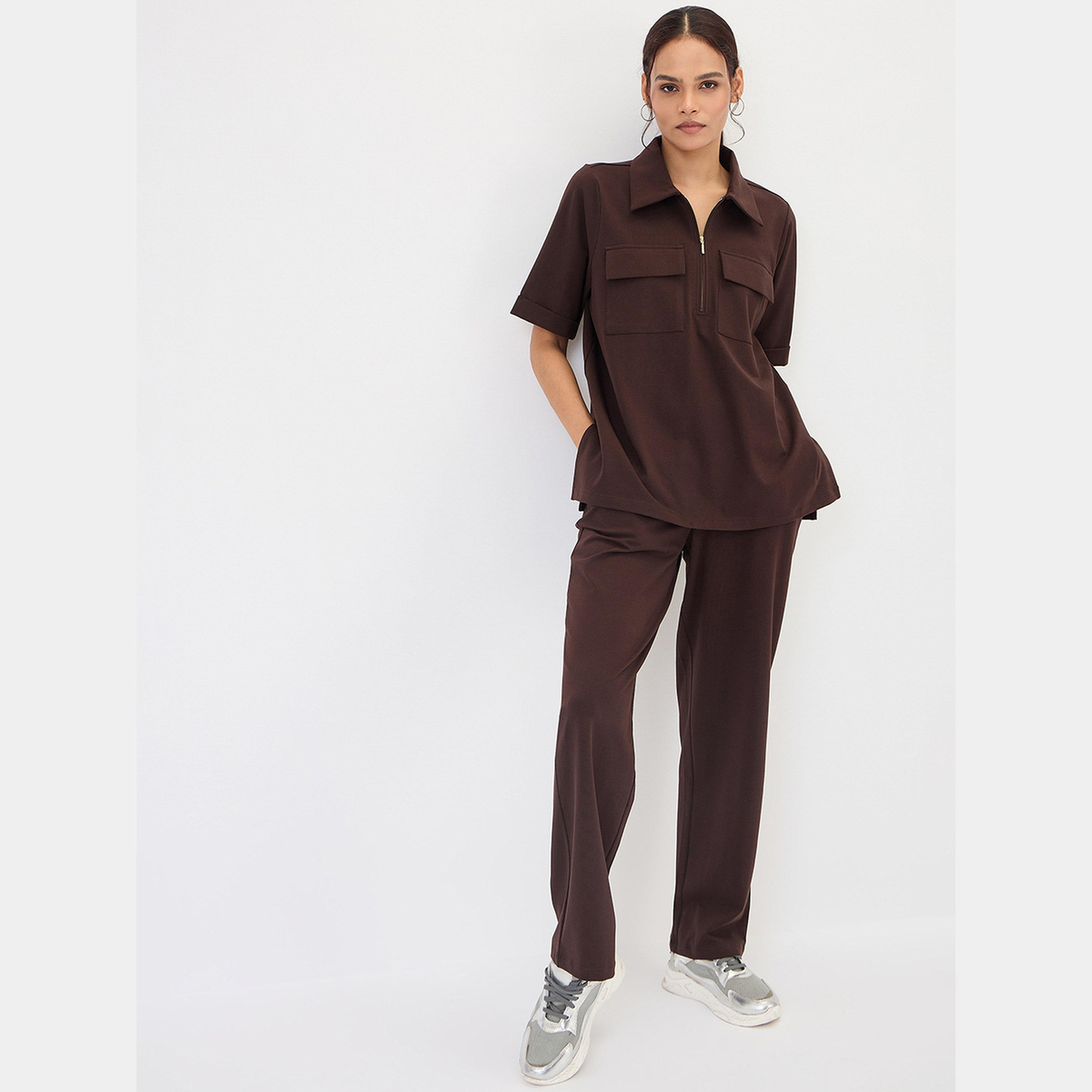 فيميلا - بنطال نسائي بني مريح-women-clothing-bottoms-trousers-image-2