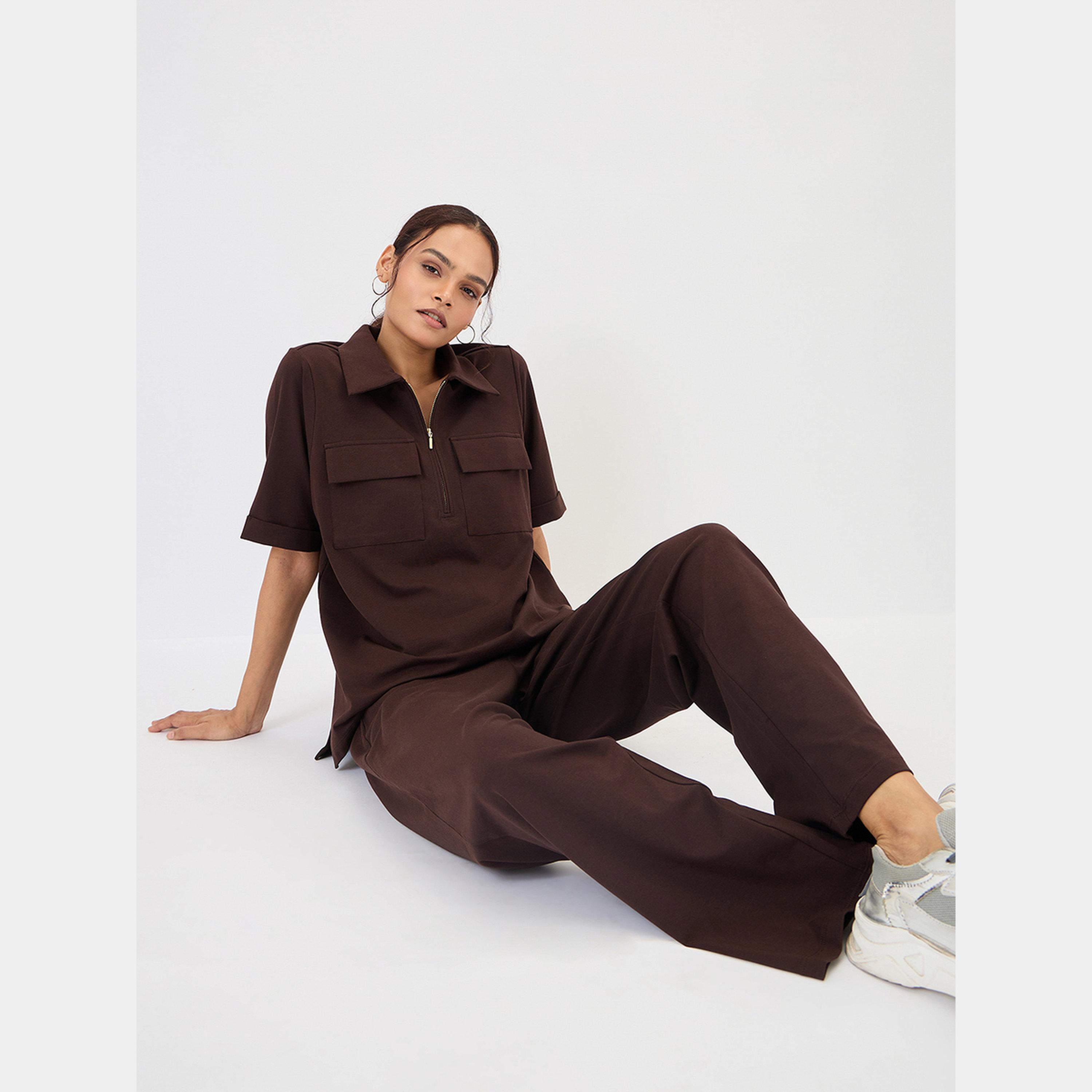 فيميلا - بنطال نسائي بني مريح-women-clothing-bottoms-trousers-image-6