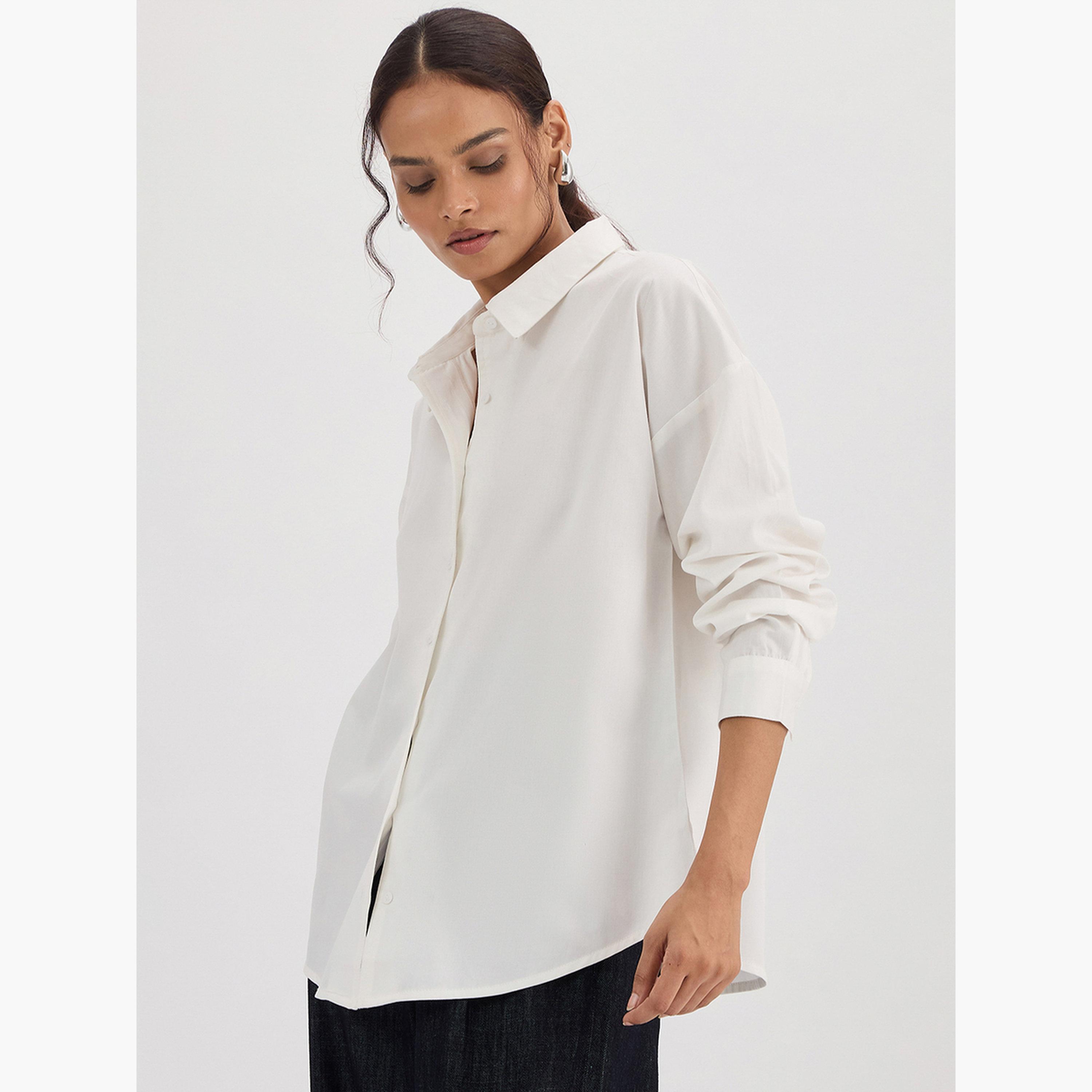 فيميلا - قميص قطني أبيض بأزرار خلفية-women-clothing-shirtsandblouses-shirts-image-4