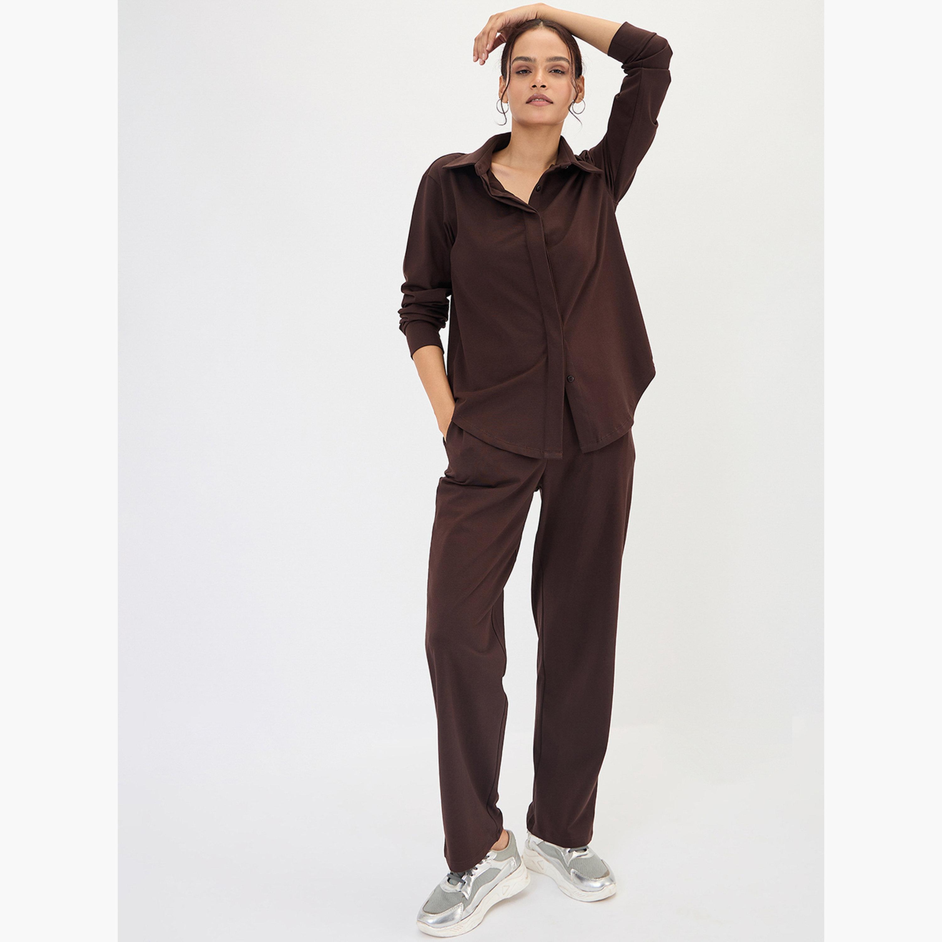 فيميلا - قميص بني بأكمام طويلة-women-clothing-shirtsandblouses-shirts-image-2