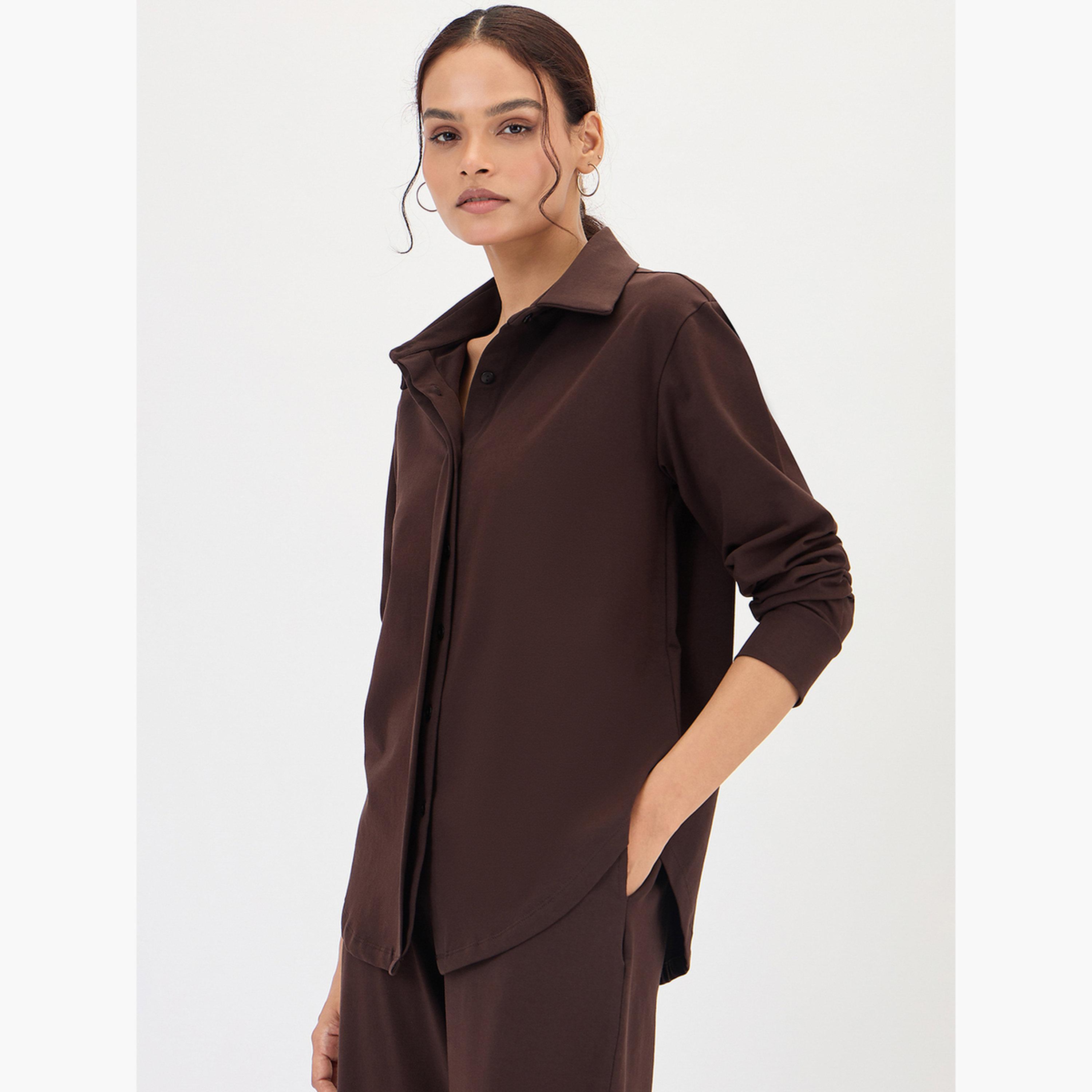 فيميلا - قميص بني بأكمام طويلة-women-clothing-shirtsandblouses-shirts-image-4
