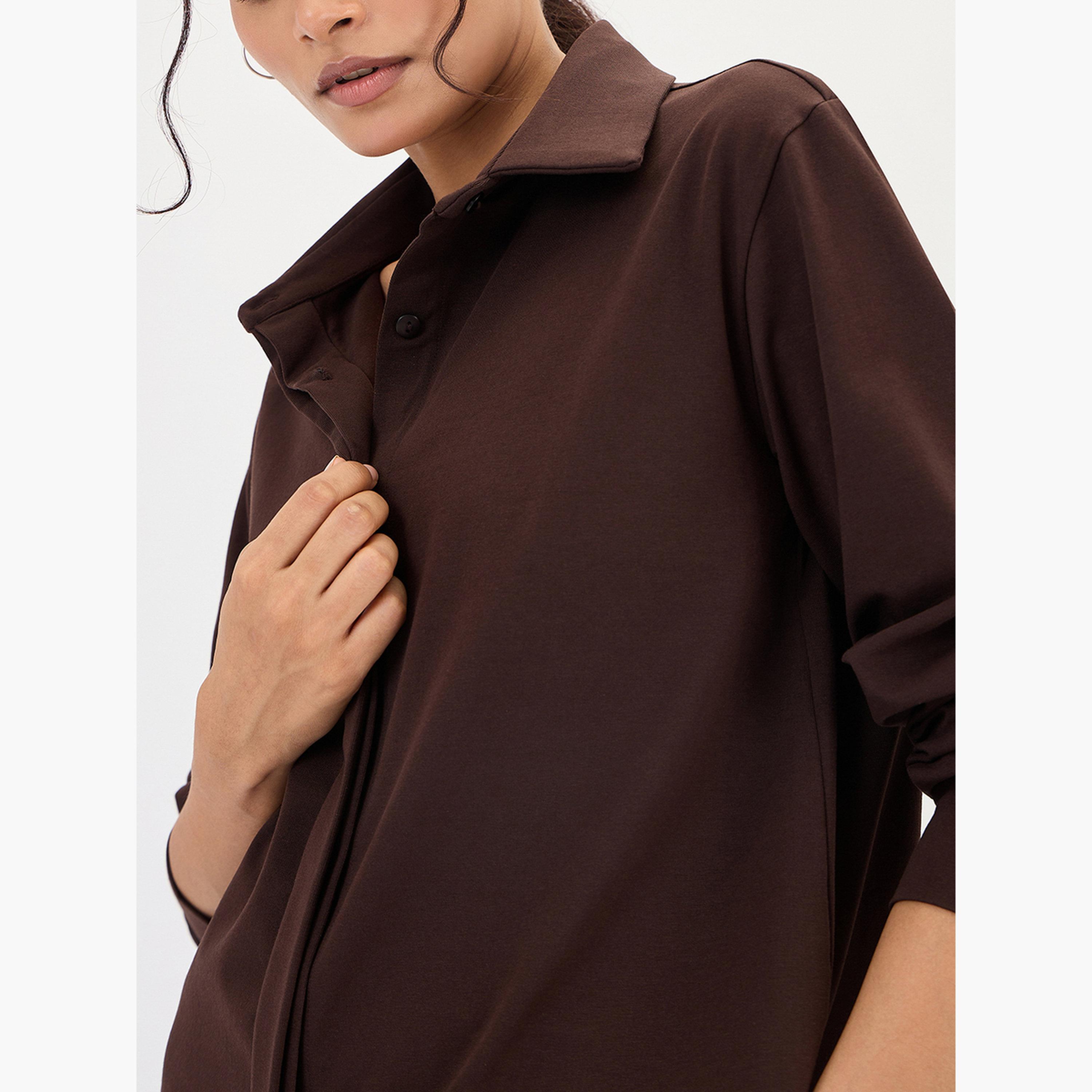 Femmella Brown Long Sleeve Shirt-women-clothing-shirtsandblouses-shirts-image-5