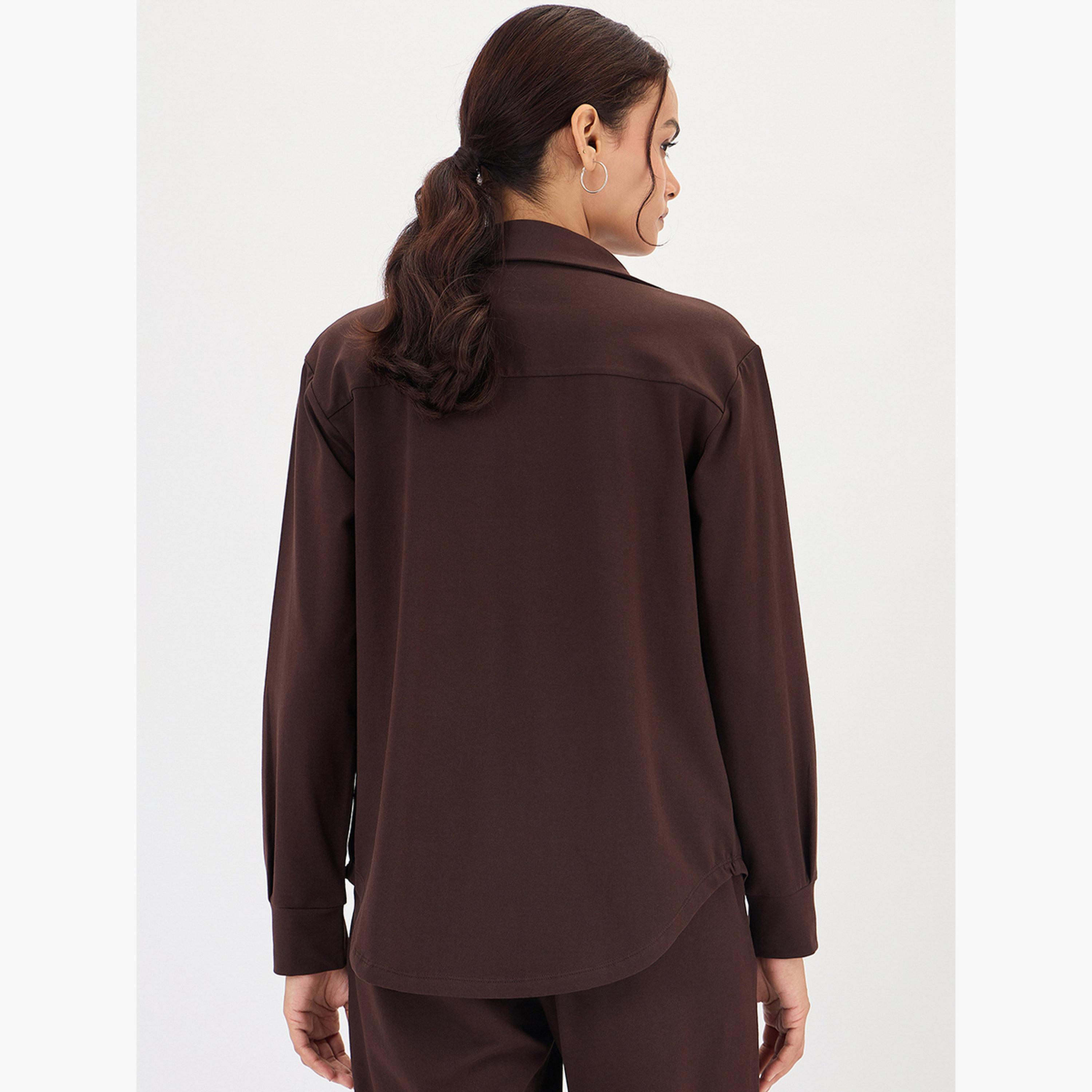 Femmella Brown Long Sleeve Shirt-women-clothing-shirtsandblouses-shirts-image-6