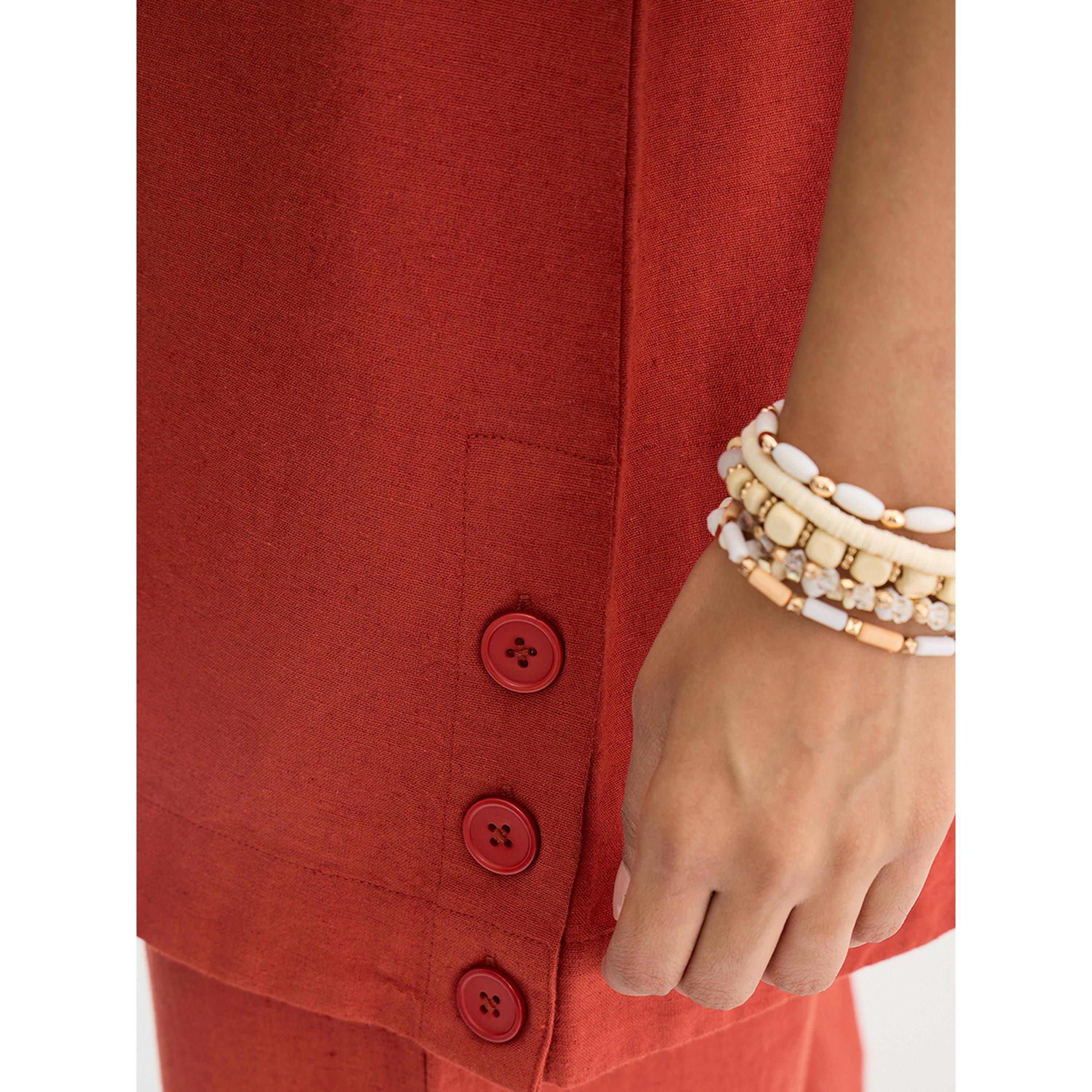 تونيك بأزرار من قماش قطني وكتان-women-clothing-shirtsandblouses-blouses-image-5