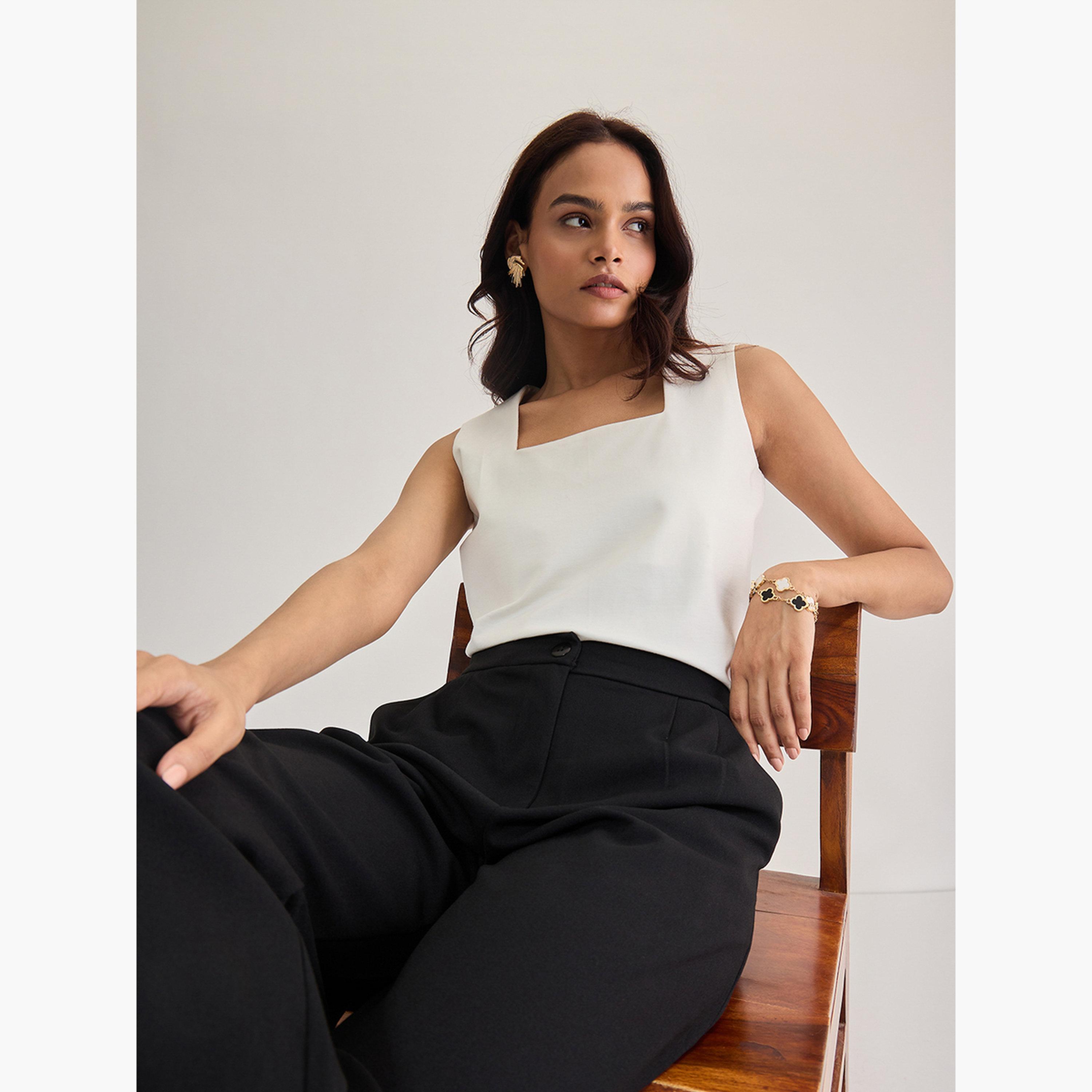 Femmella White Square Neck Sleeveless Top-women-clothing-shirtsandblouses-blouses-image-5