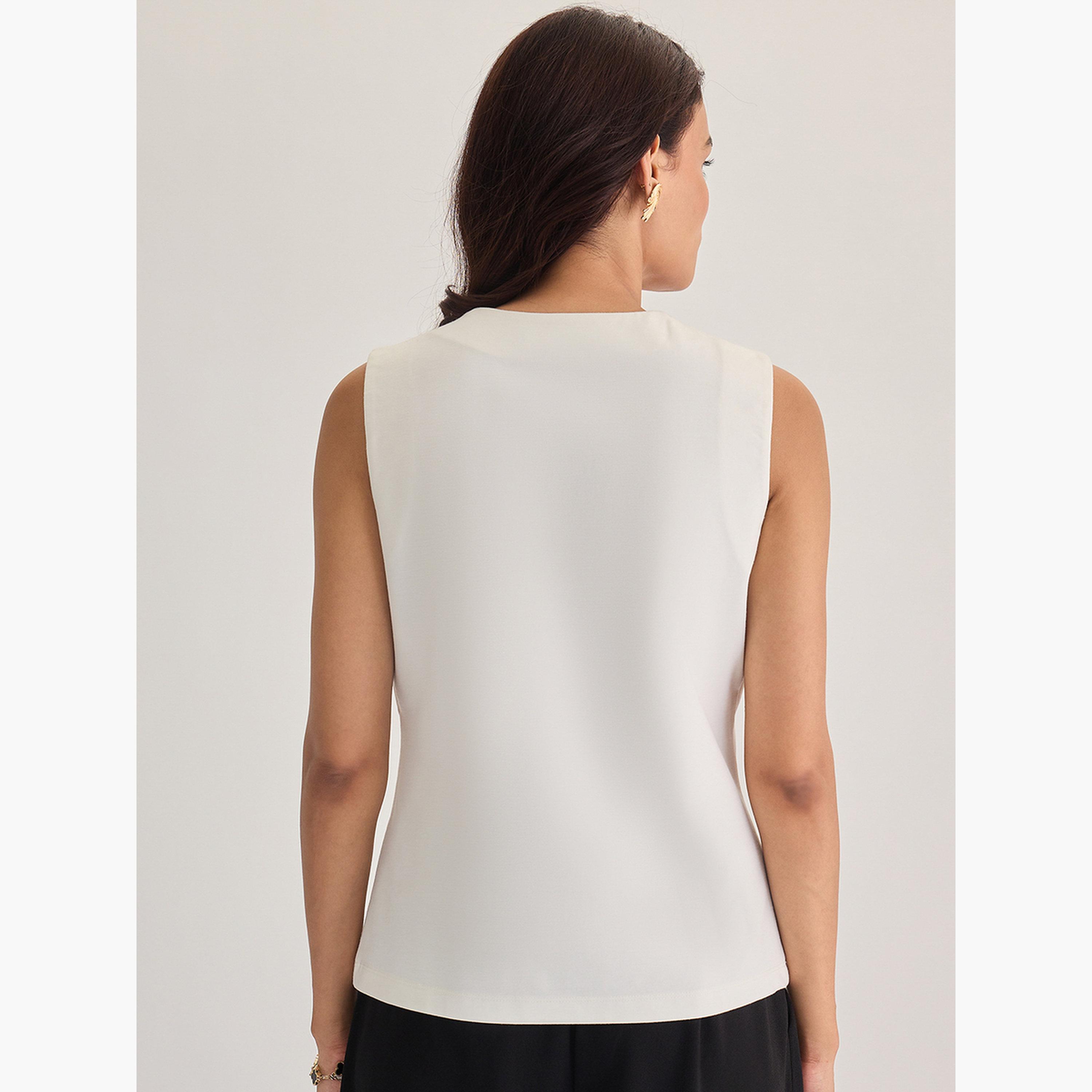 Femmella White Square Neck Sleeveless Top-women-clothing-shirtsandblouses-blouses-image-6