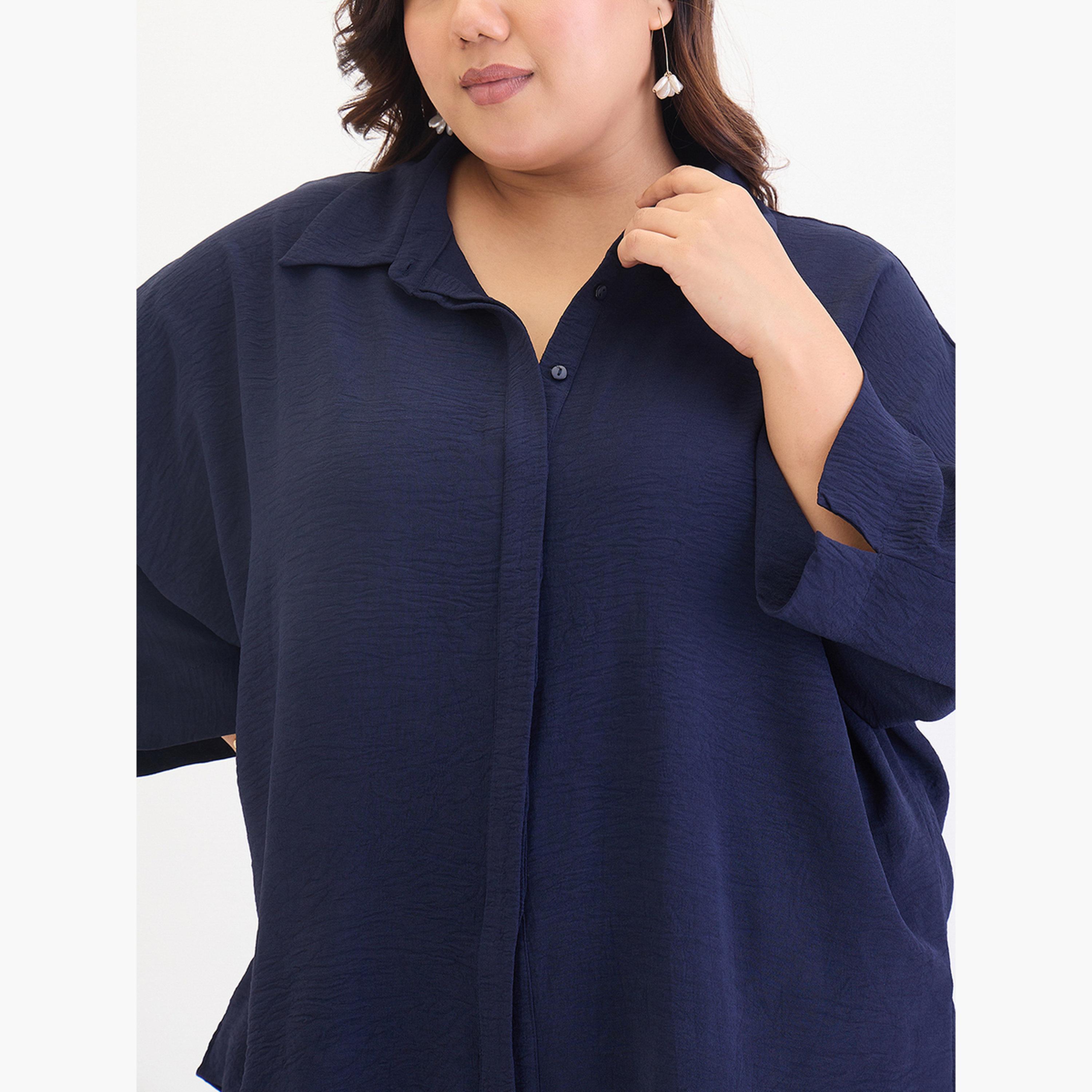 Femmella Plus Size Kimono Sleeve Shirt and Trousers Co-ords-women-clothing-coordsets-image-5