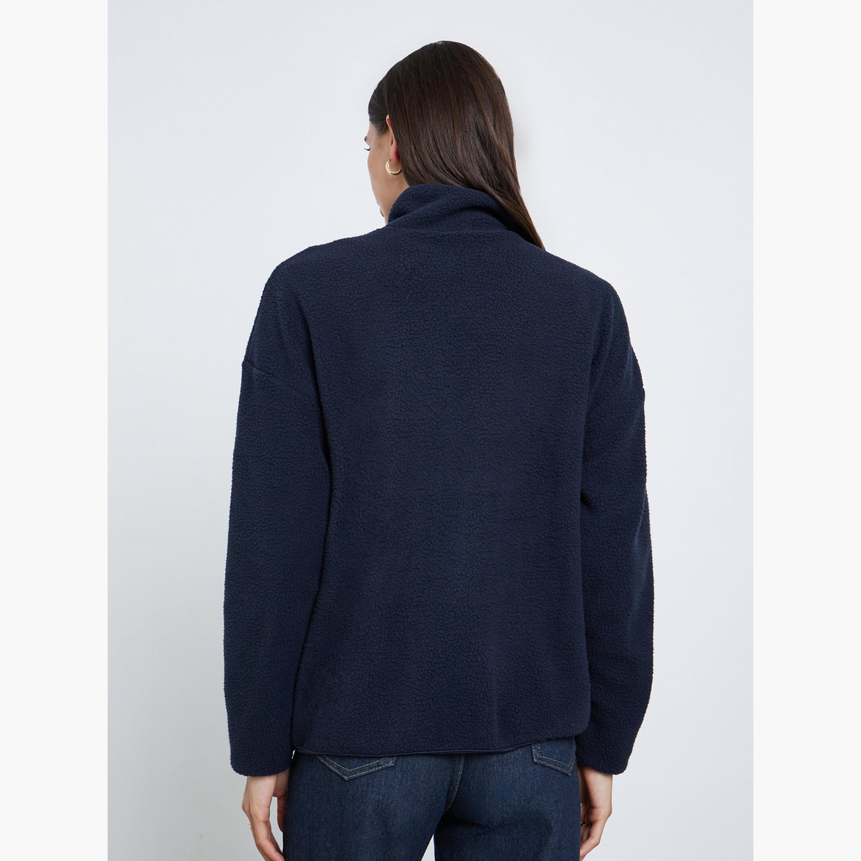 Styli Solid High Neck Long Sleeves Women's Zip Through Utility Jacket-women-winterwear-coatsandjackets-jackets-image-4