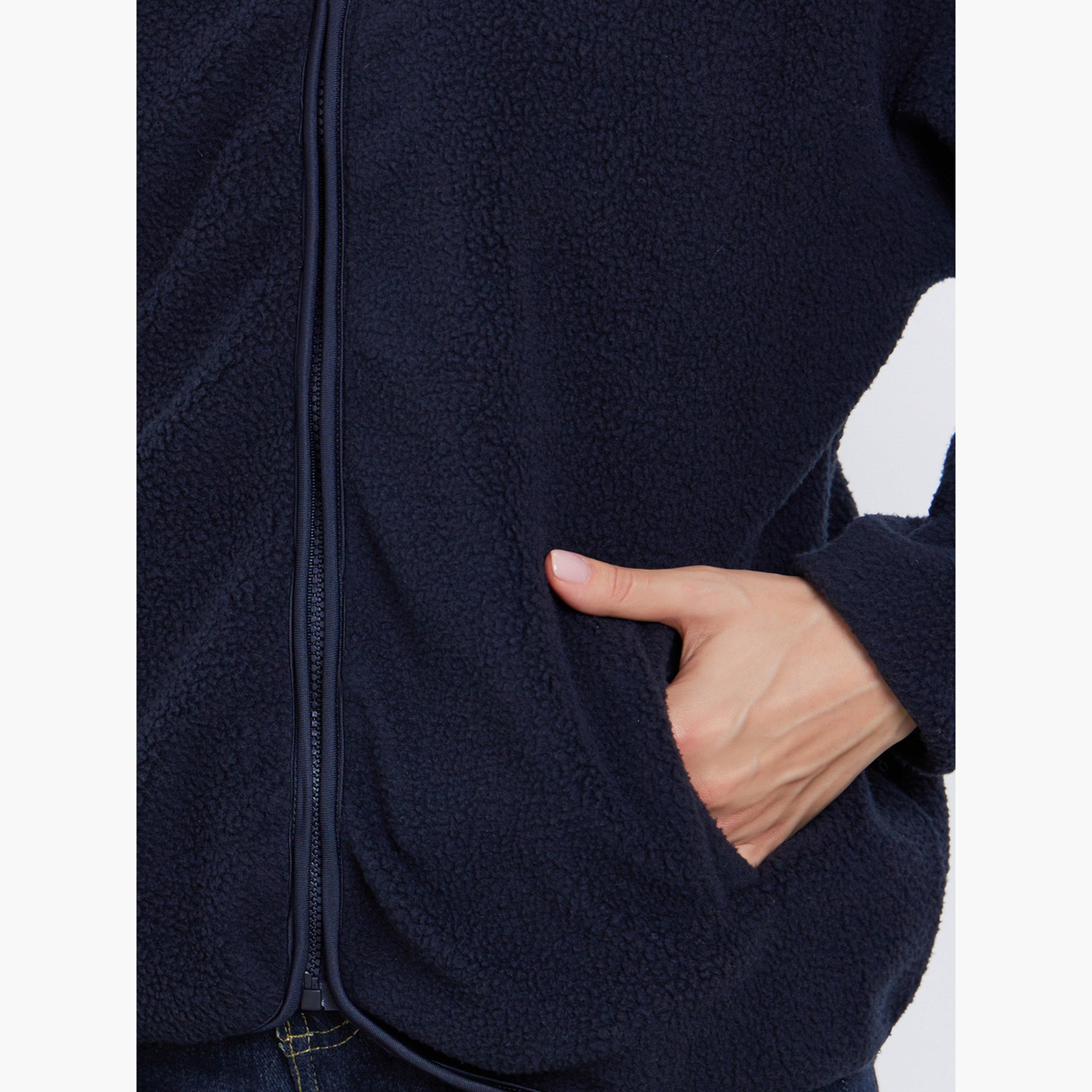 ستايلي - سترة عملية من الصوف لون أزرق داكن بسحاب كامل للنساء -women-winterwear-coatsandjackets-jackets-image-5