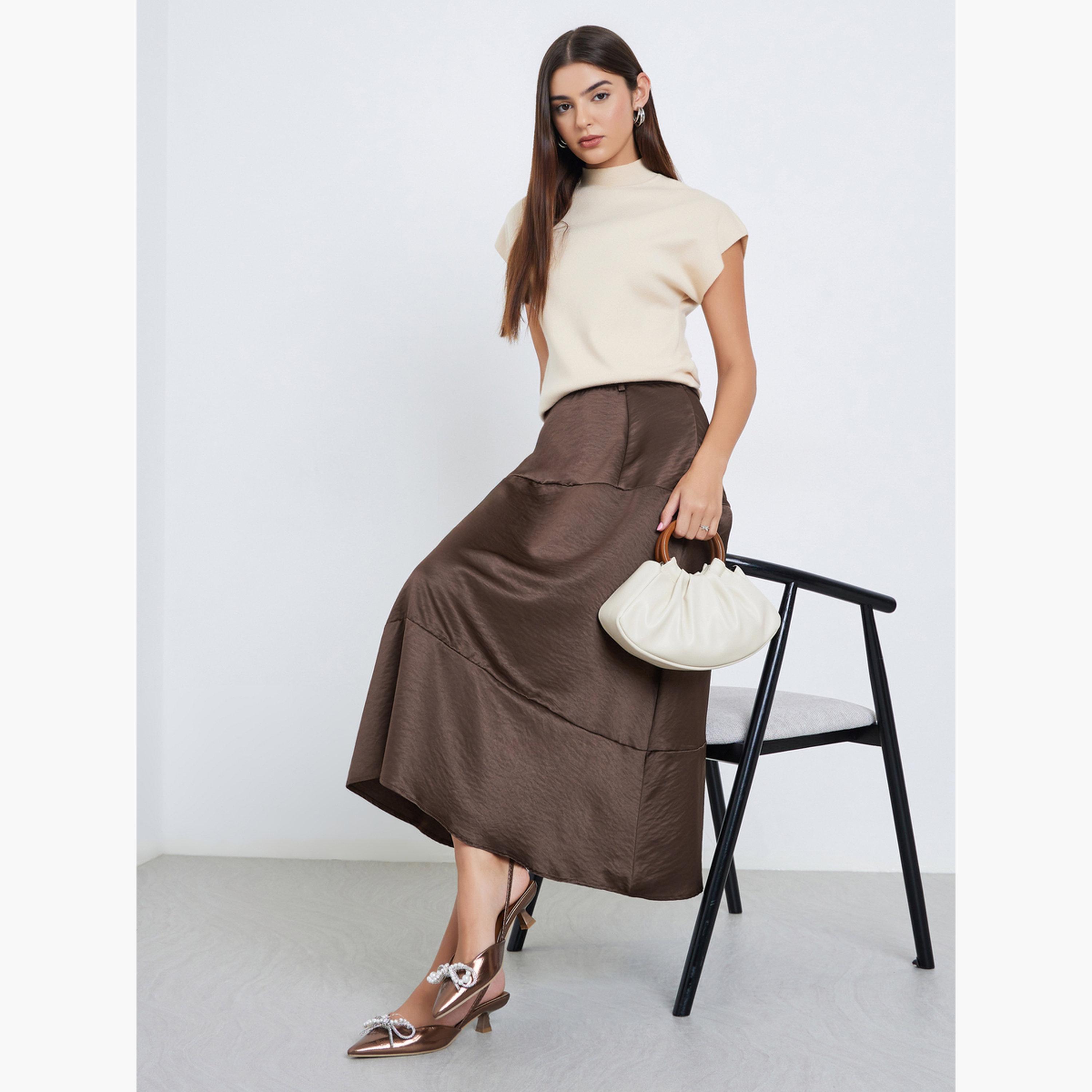 Styli Women Solid High Rise Tiered Midi Skirt-women-clothing-bottoms-skirts-image-2