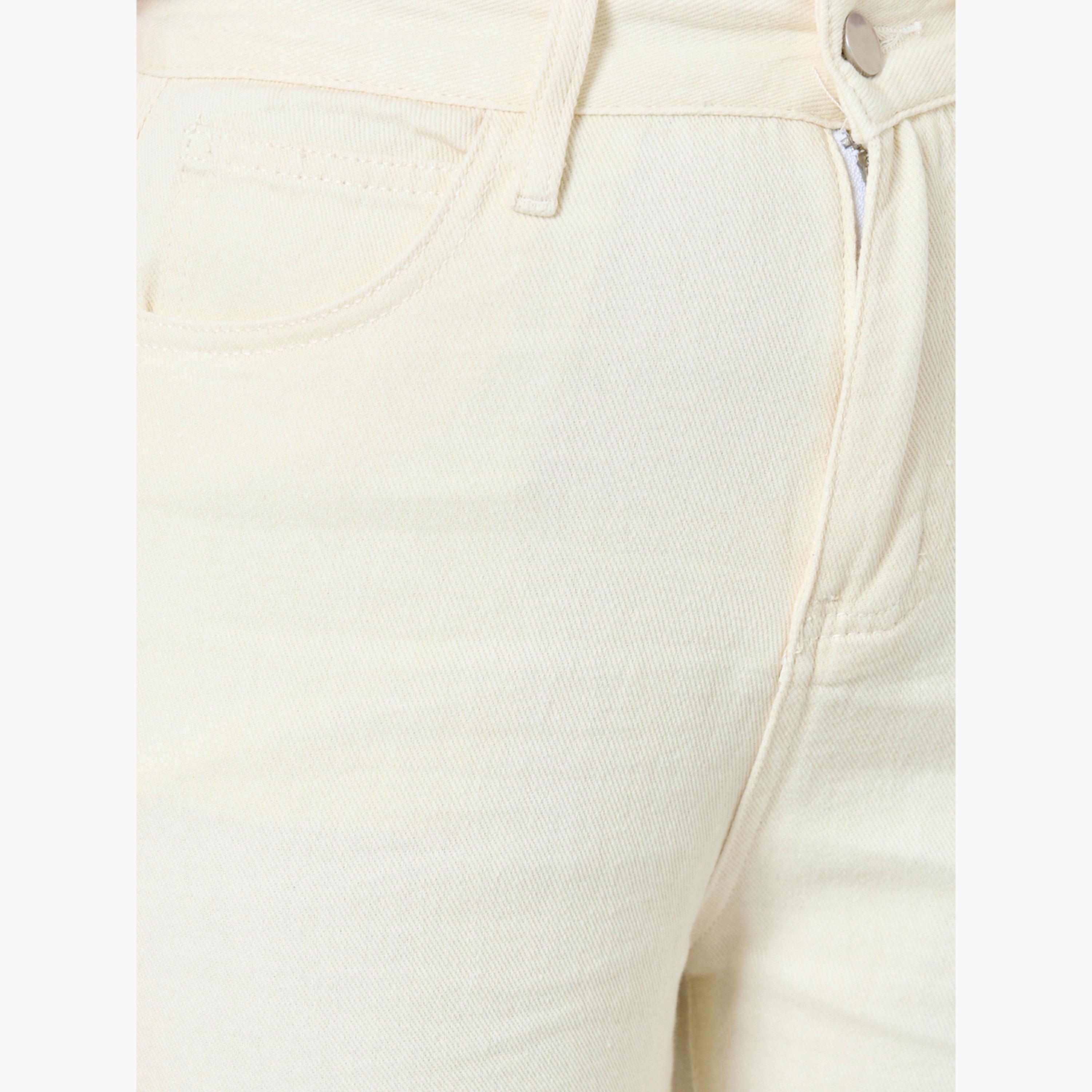 ستايلي - بنطال جينز كاجوال مستقيم الساق لون أبيض العاجي-women-clothing-bottoms-jeans-image-3