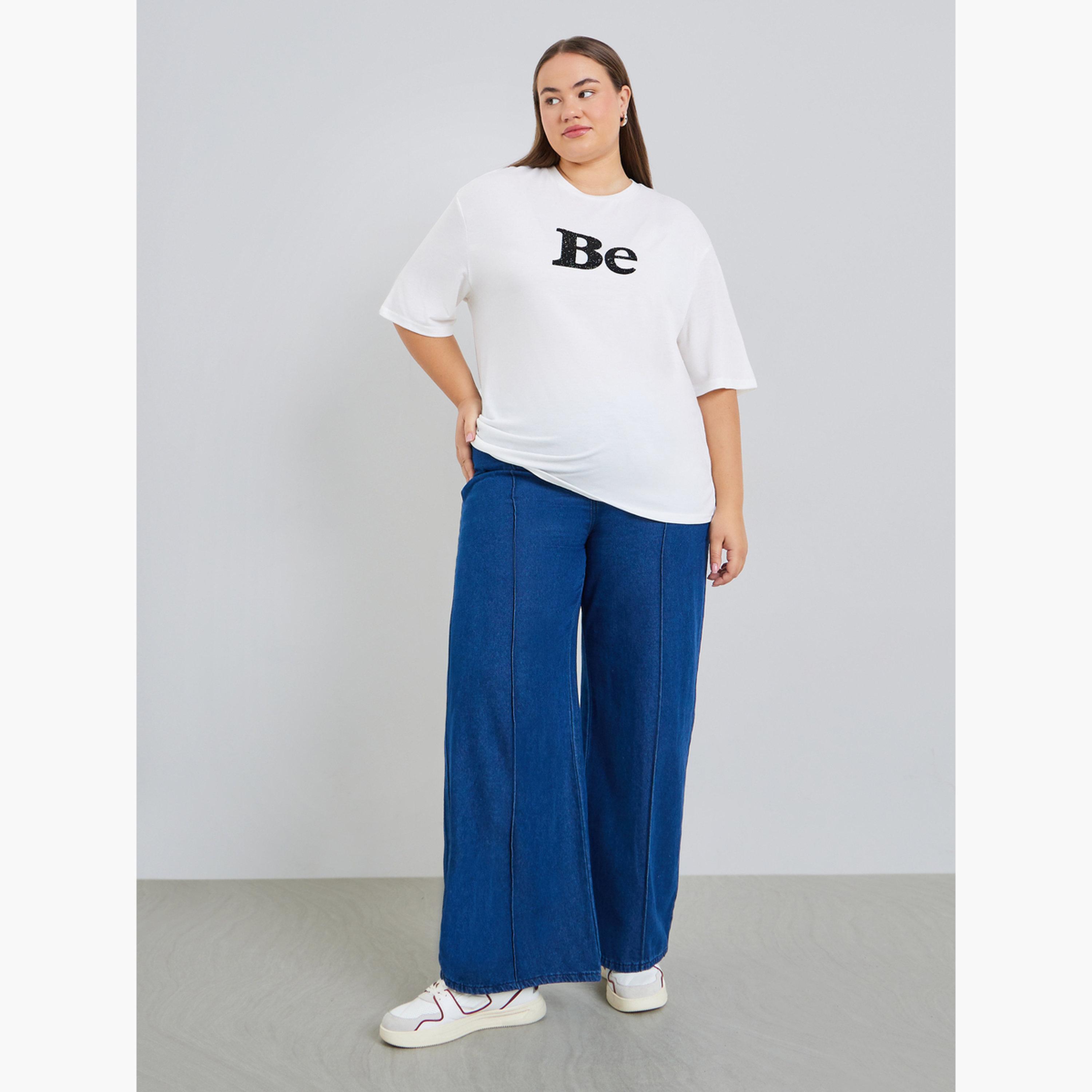 Styli Plus Size White Embellished T-Shirt-women-clothing-tshirts-image-2