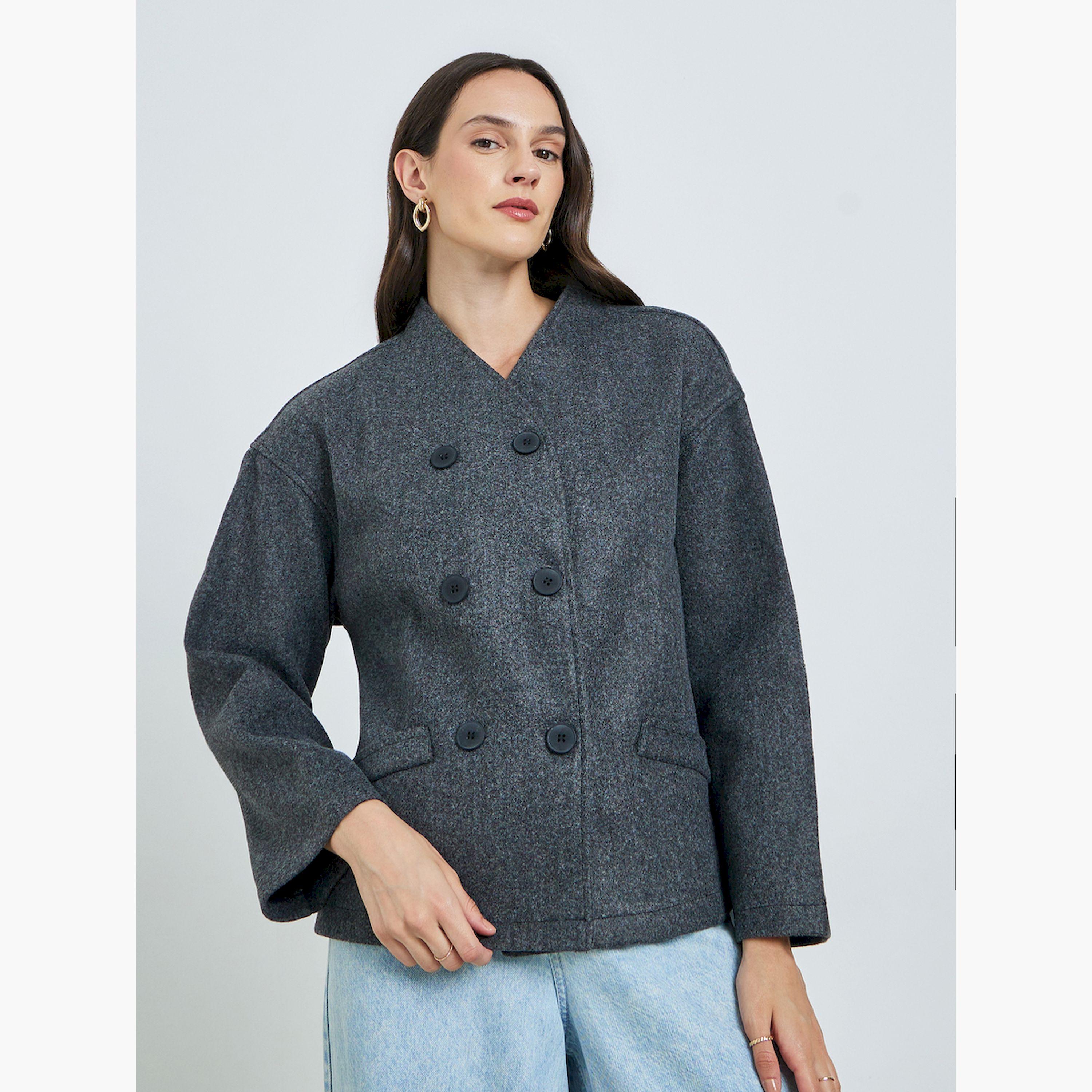 Take Two Women's Solid double-breasted Coat-women-clothing-coatsandjackets-coats-image-1
