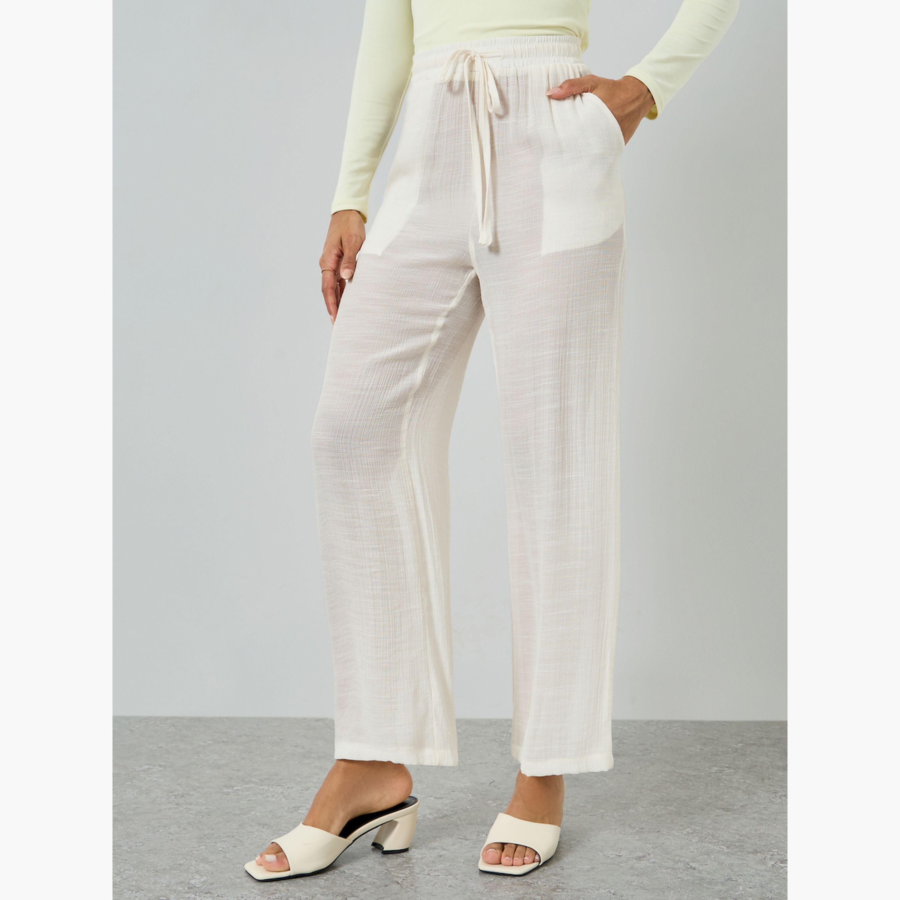 Take Two X Styli Off White Open Front Kimono and Solid Pants Co-Ords-women-clothing-coordsets-image-4