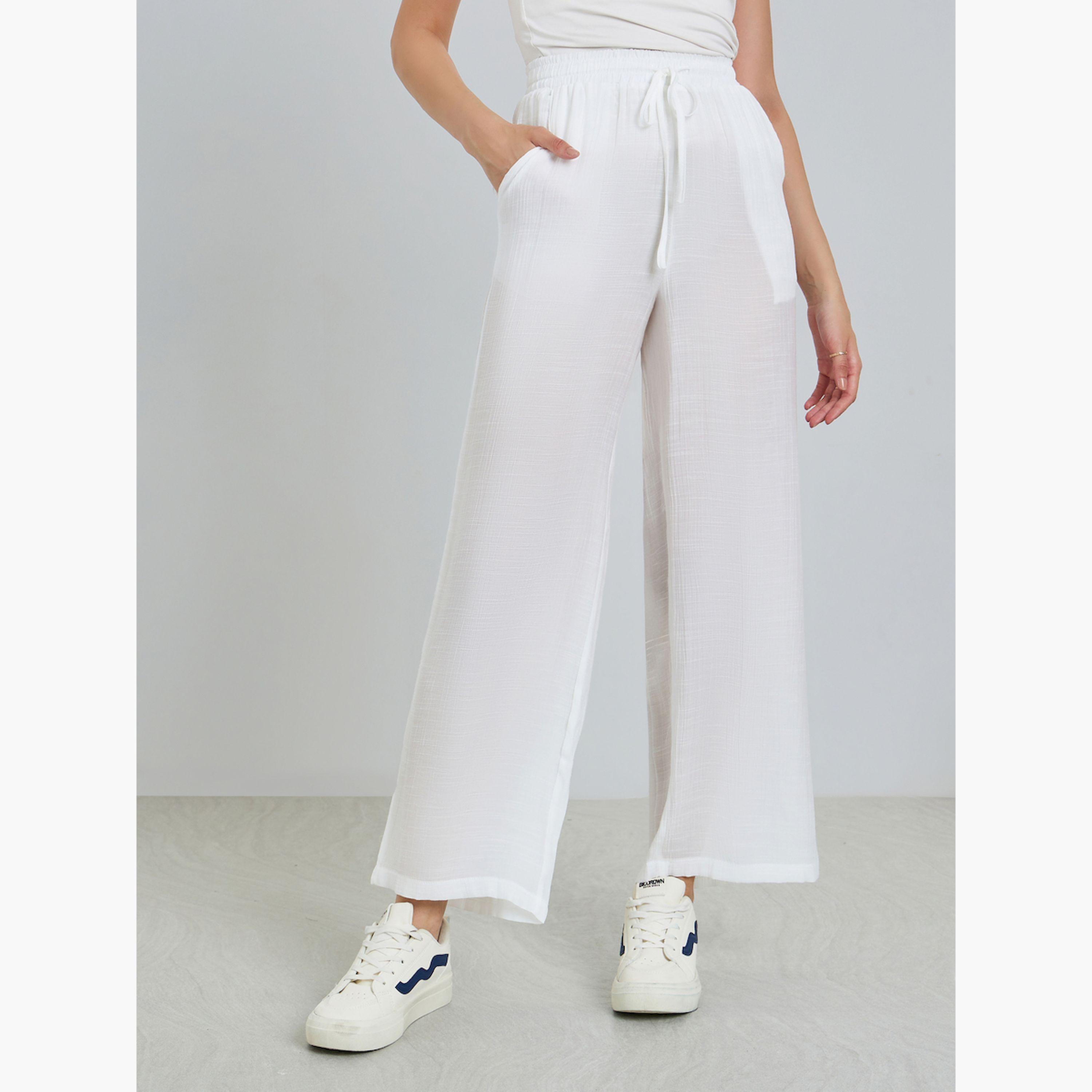 Take Two White Open Front Midi Kimono with Drawstring Waist Pants Co-Ords-women-clothing-coordsets-image-5