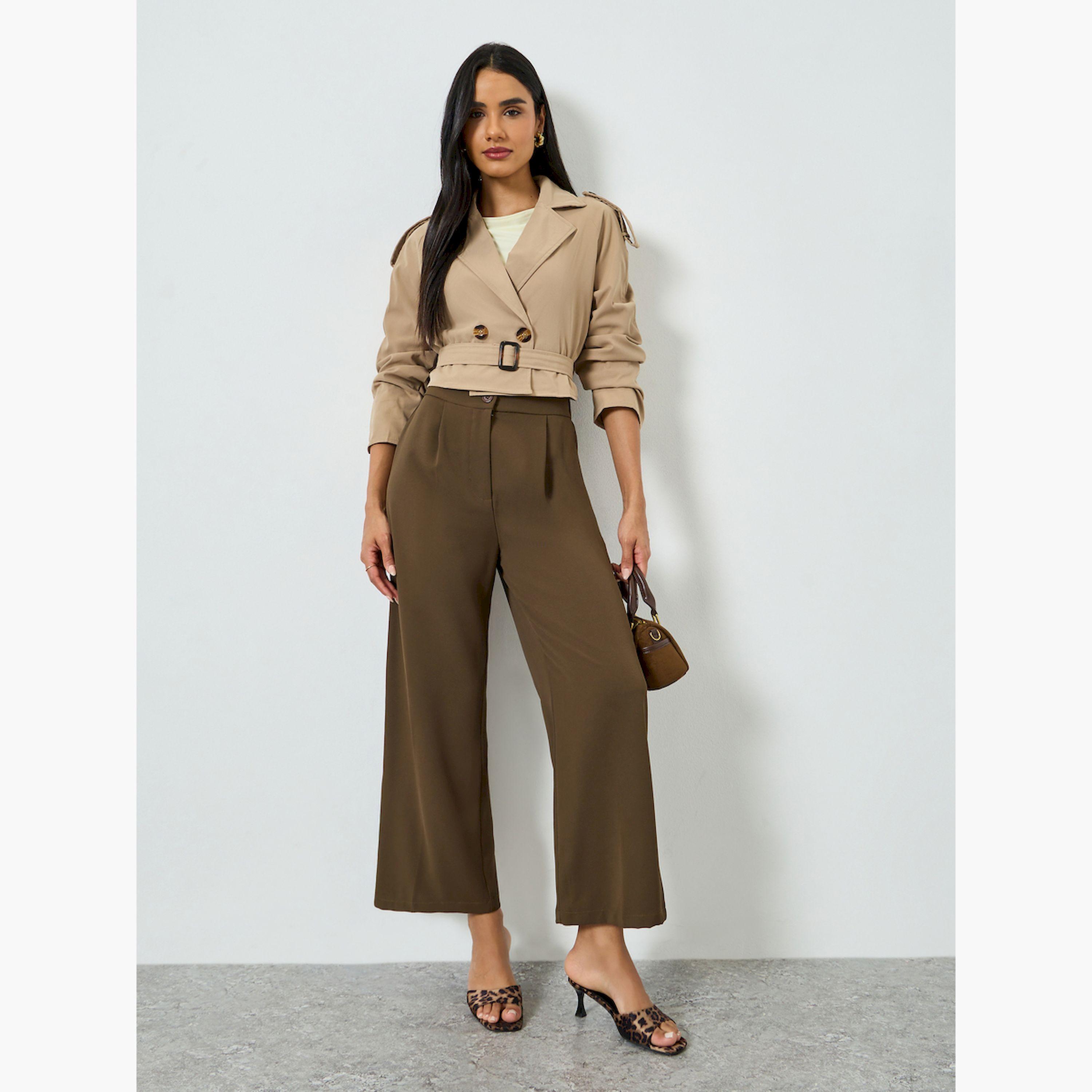 Take Two Tan Belted Cropped Windbreaker Jacket-women-winterwear-coatsandjackets-jackets-image-2