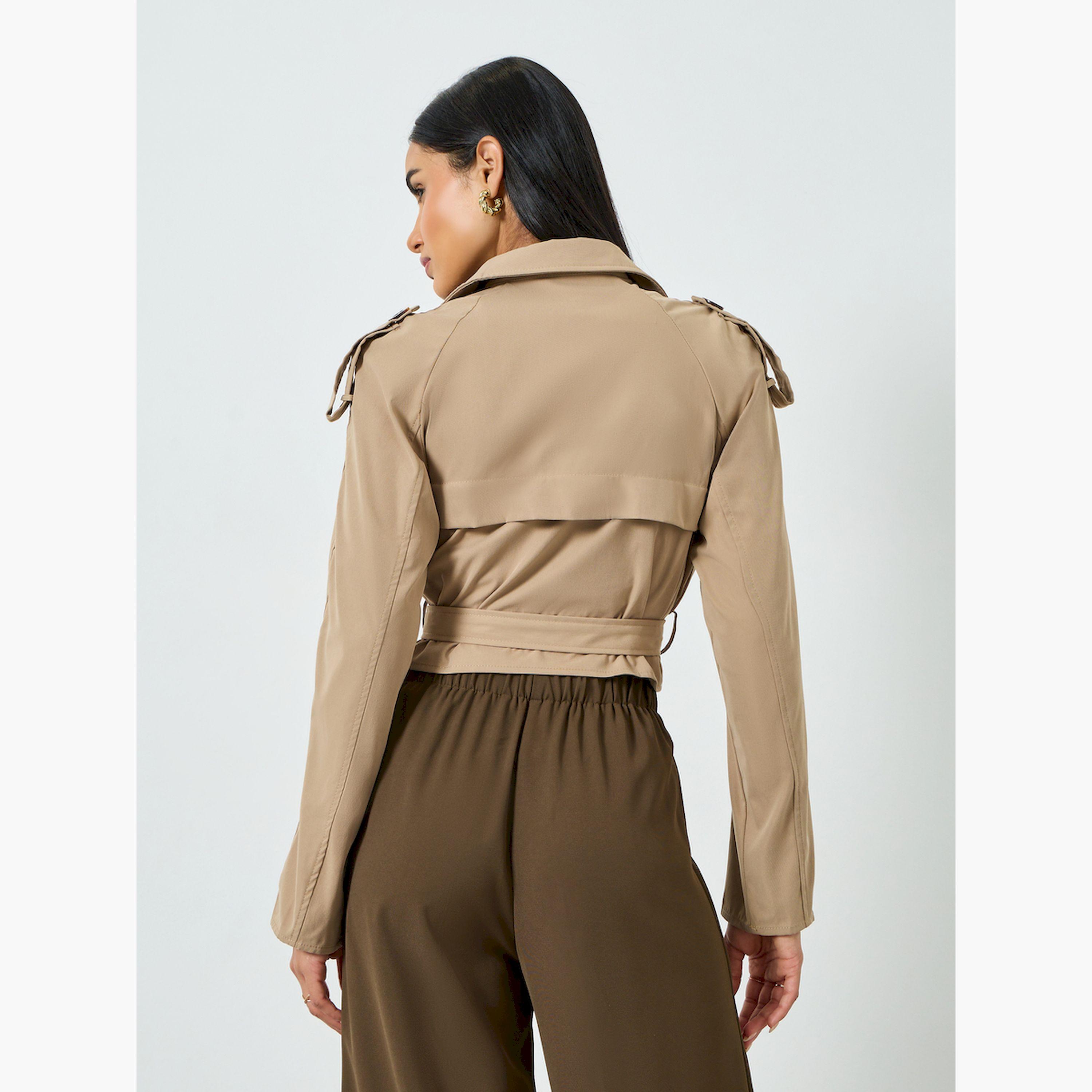 Take Two Tan Belted Cropped Windbreaker Jacket-women-winterwear-coatsandjackets-jackets-image-6