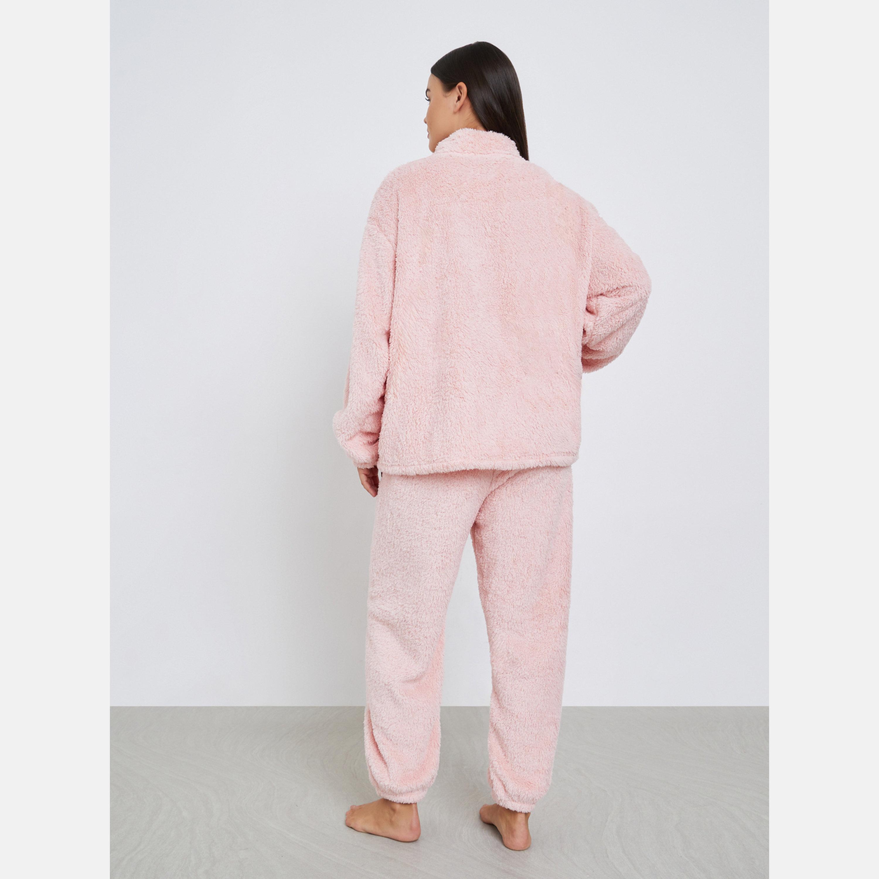 ستايلي - بيجاما قميص صوف بسحاب كامل-women-clothing-nightwear-pyjamas-longsets-image-5