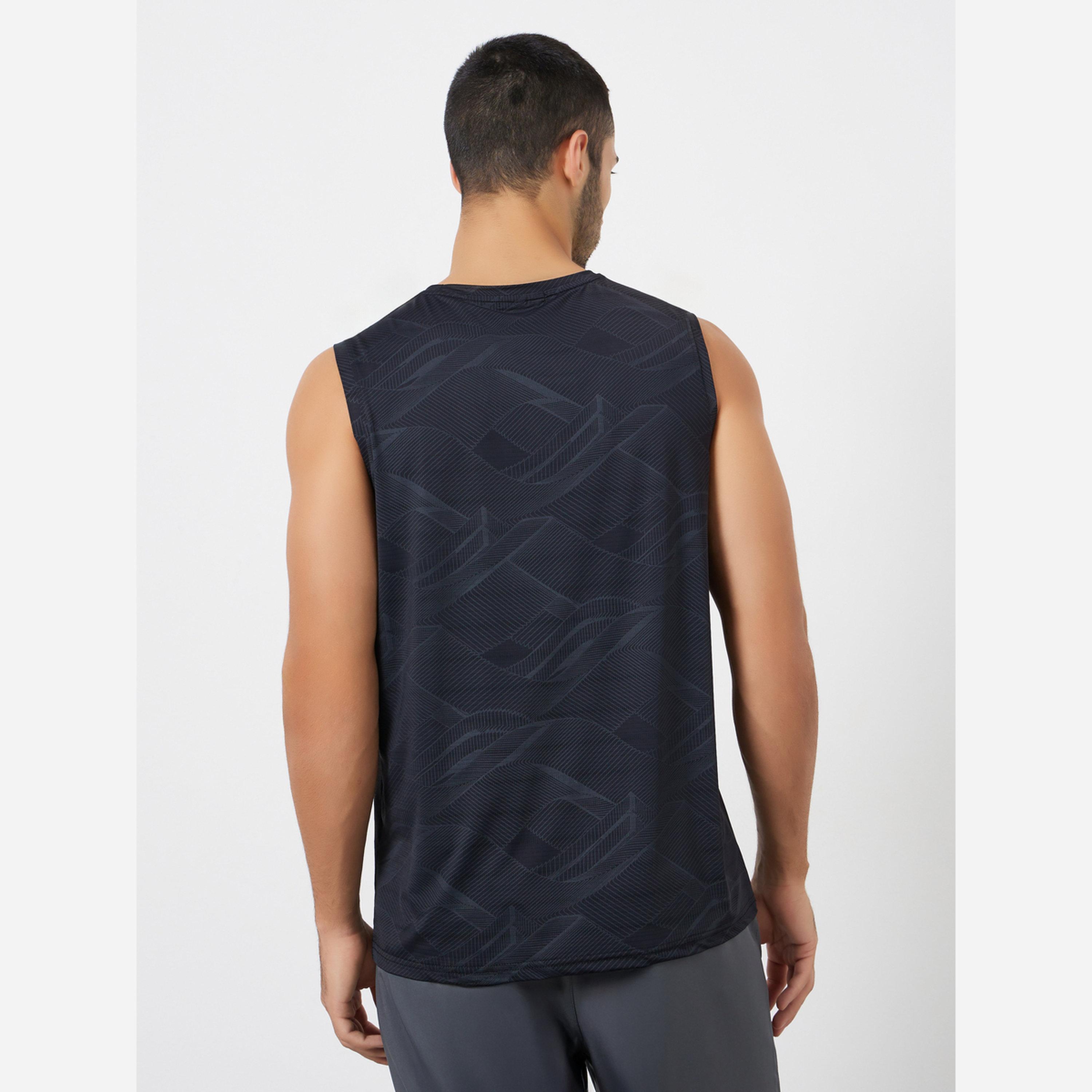 ستايلي - قميص رجالي لون أسود طبعة بدون أكمام مريح وعملي-men-clothing-sportswearandactivewear-tshirtsandpolos-image-4