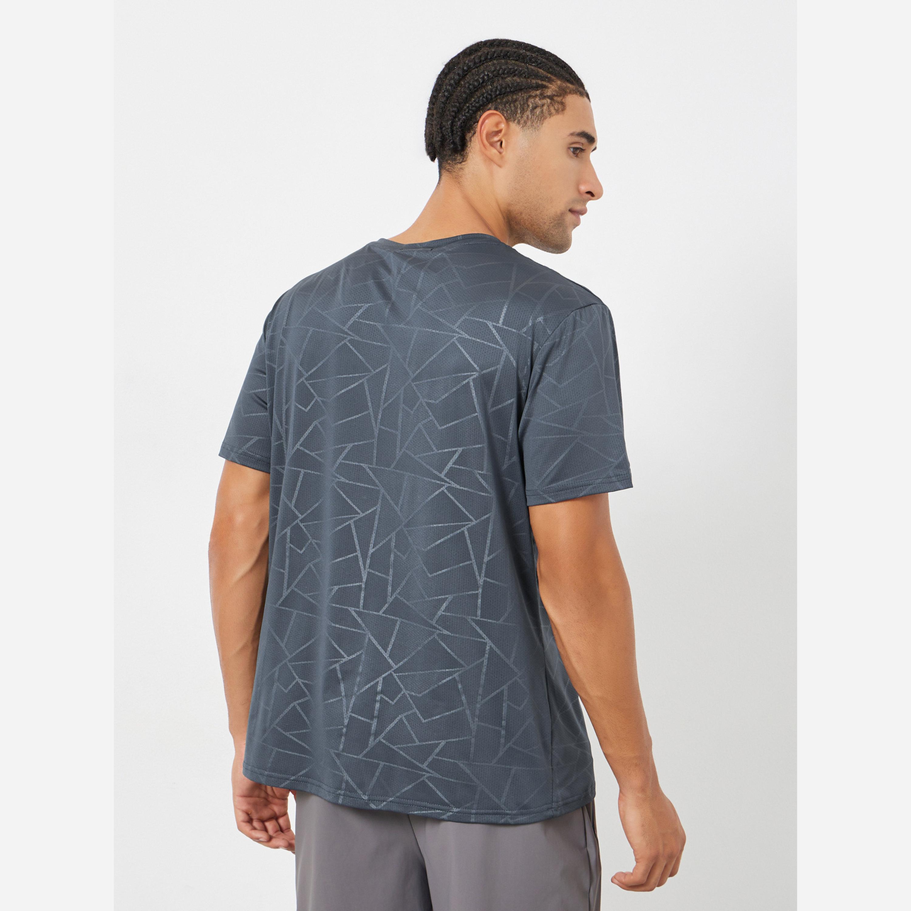 ستايلي - تيشيرت تدريب رجالي لون رمادي طبعة-men-clothing-sportswearandactivewear-tshirtsandpolos-image-5