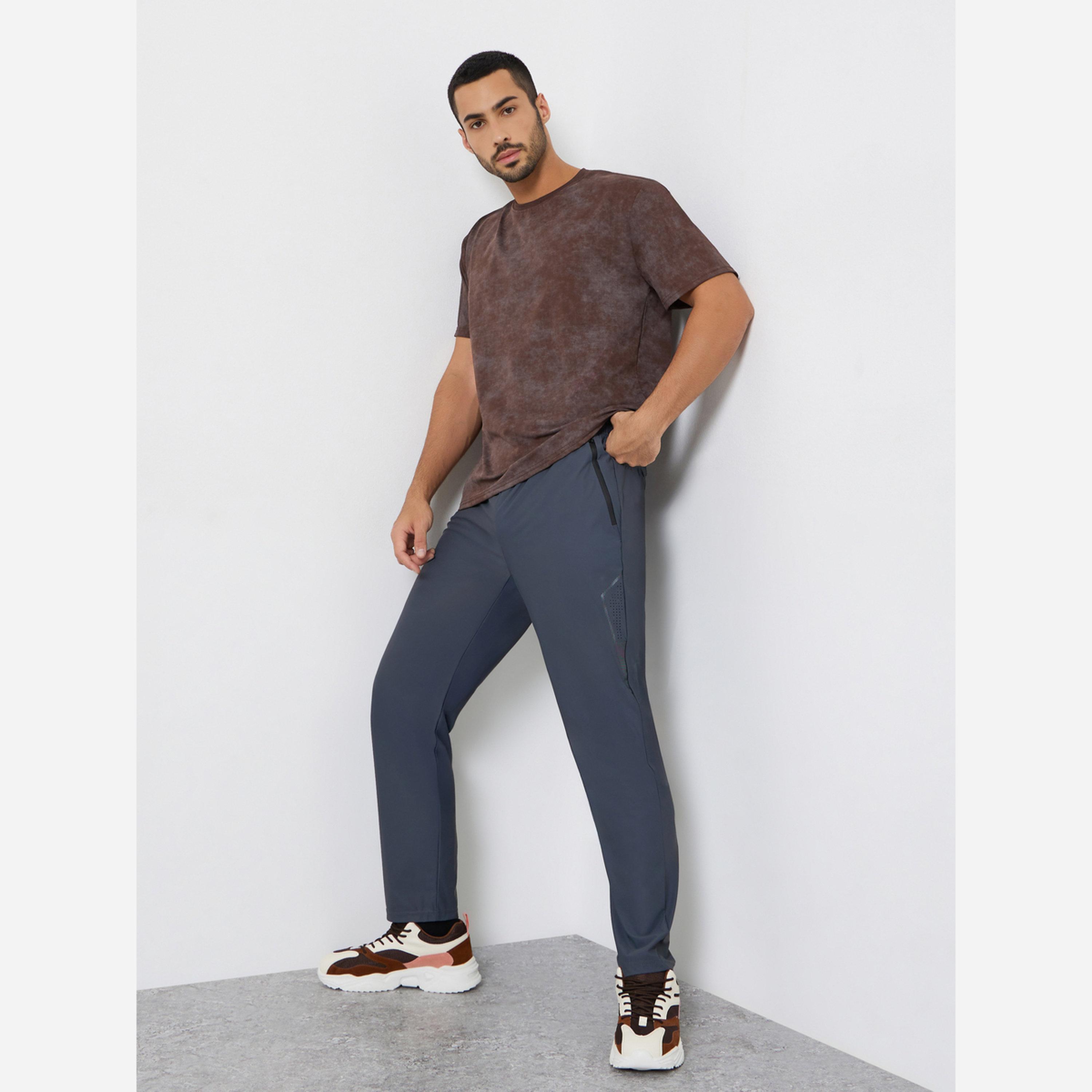 Styli Men Brown Printed Relaxed Training T-Shirt-men-clothing-sportswearandactivewear-tshirtsandpolos-image-2