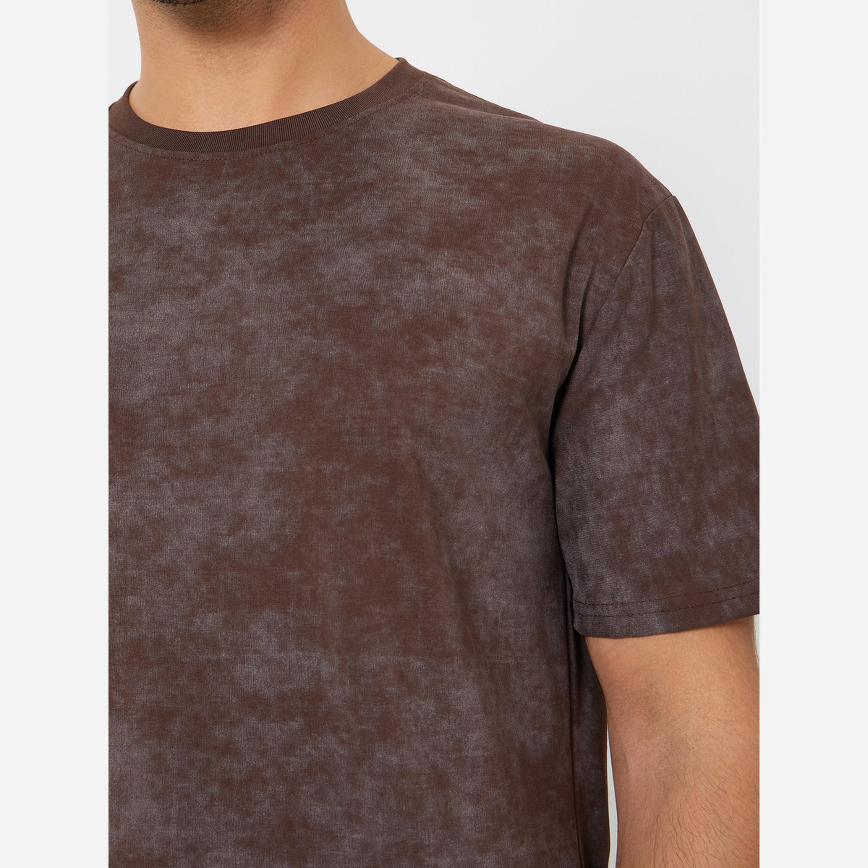 Styli Men Brown Printed Relaxed Training T-Shirt-men-clothing-sportswearandactivewear-tshirtsandpolos-image-3
