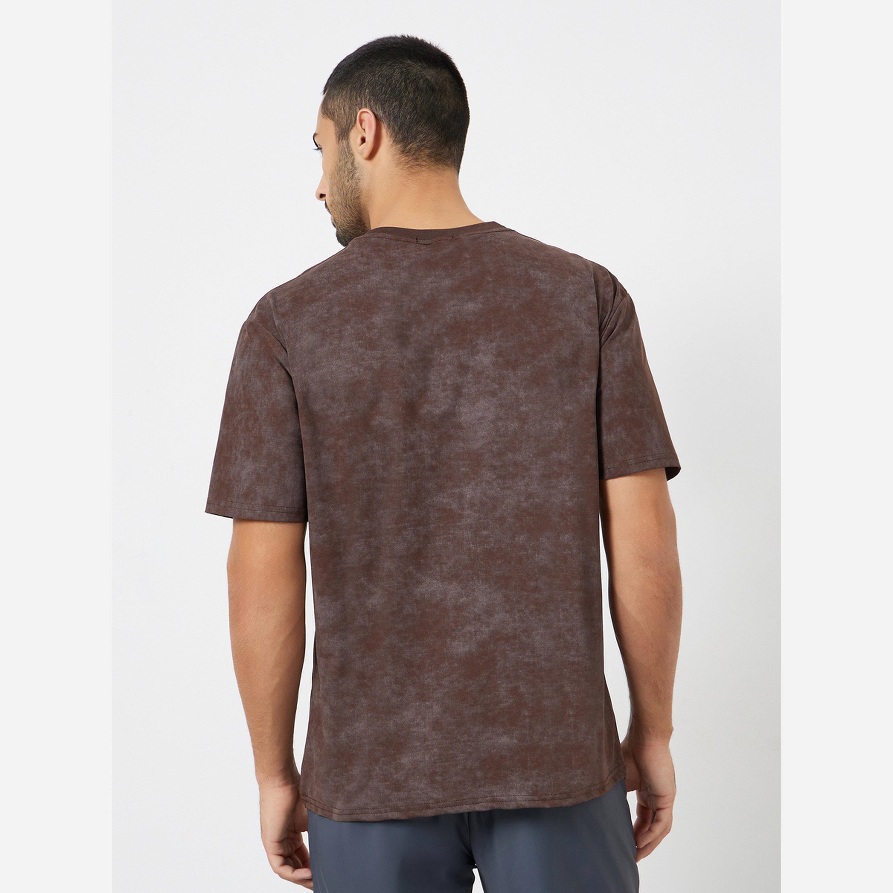 Styli Men Brown Printed Relaxed Training T-Shirt-men-clothing-sportswearandactivewear-tshirtsandpolos-image-4