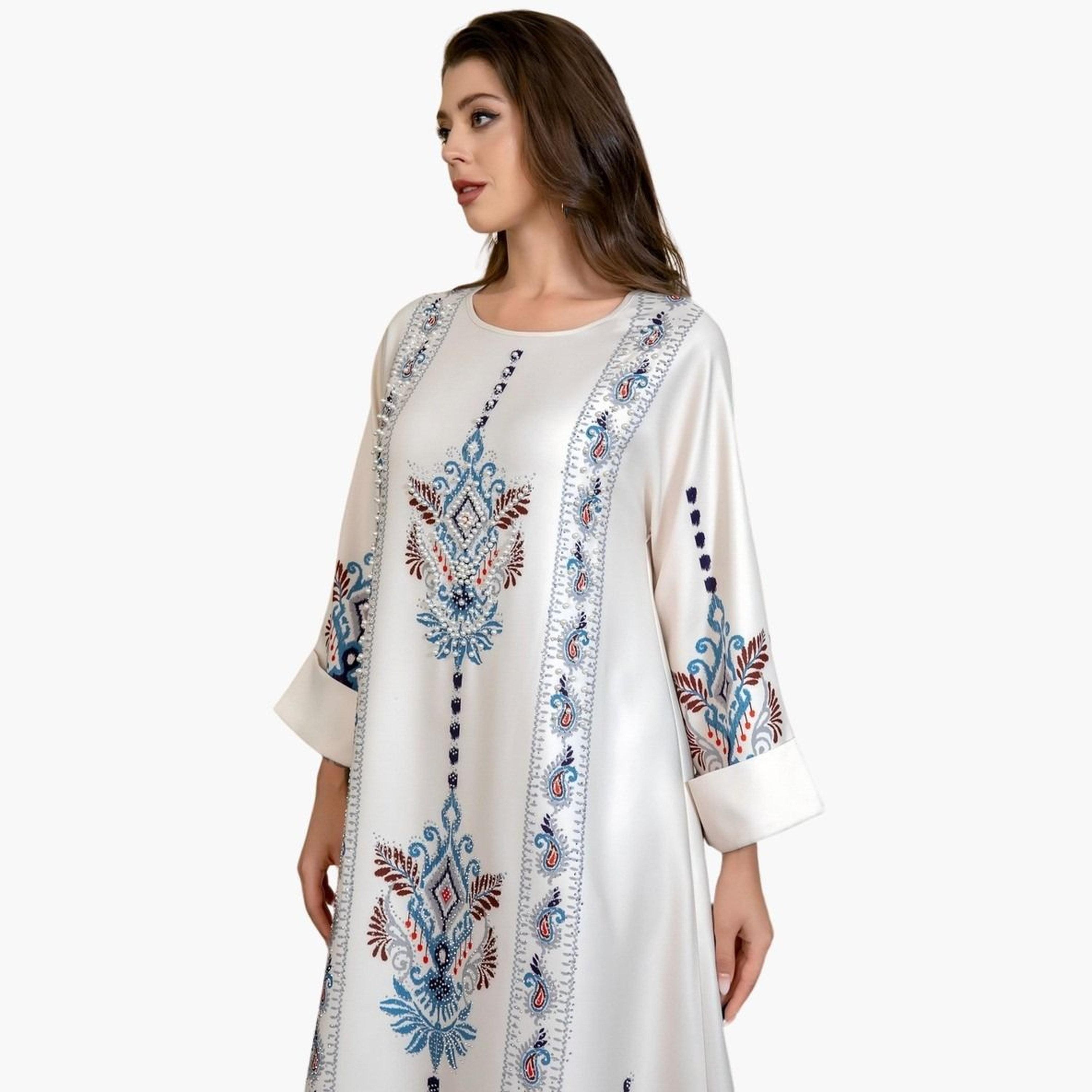 تيك تو - جلابية برقبة دائرية مزينة باللؤلؤ الصناعي-women-arabicclothing-jalabiyas-image-2