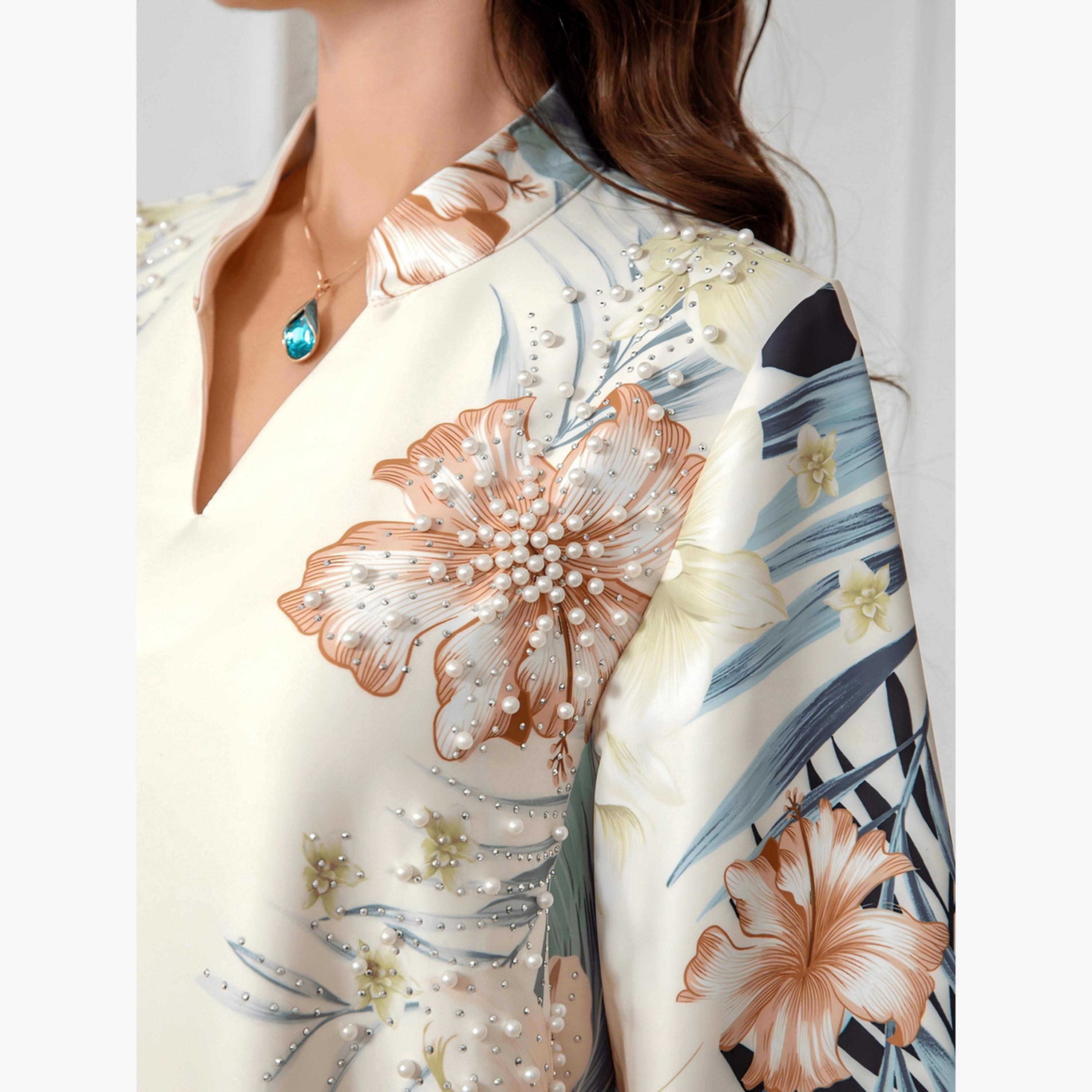 تيك تو - جلابية مزينة مورّدة وتفاصيل لؤلؤ صناعي-women-arabicclothing-jalabiyas-image-6