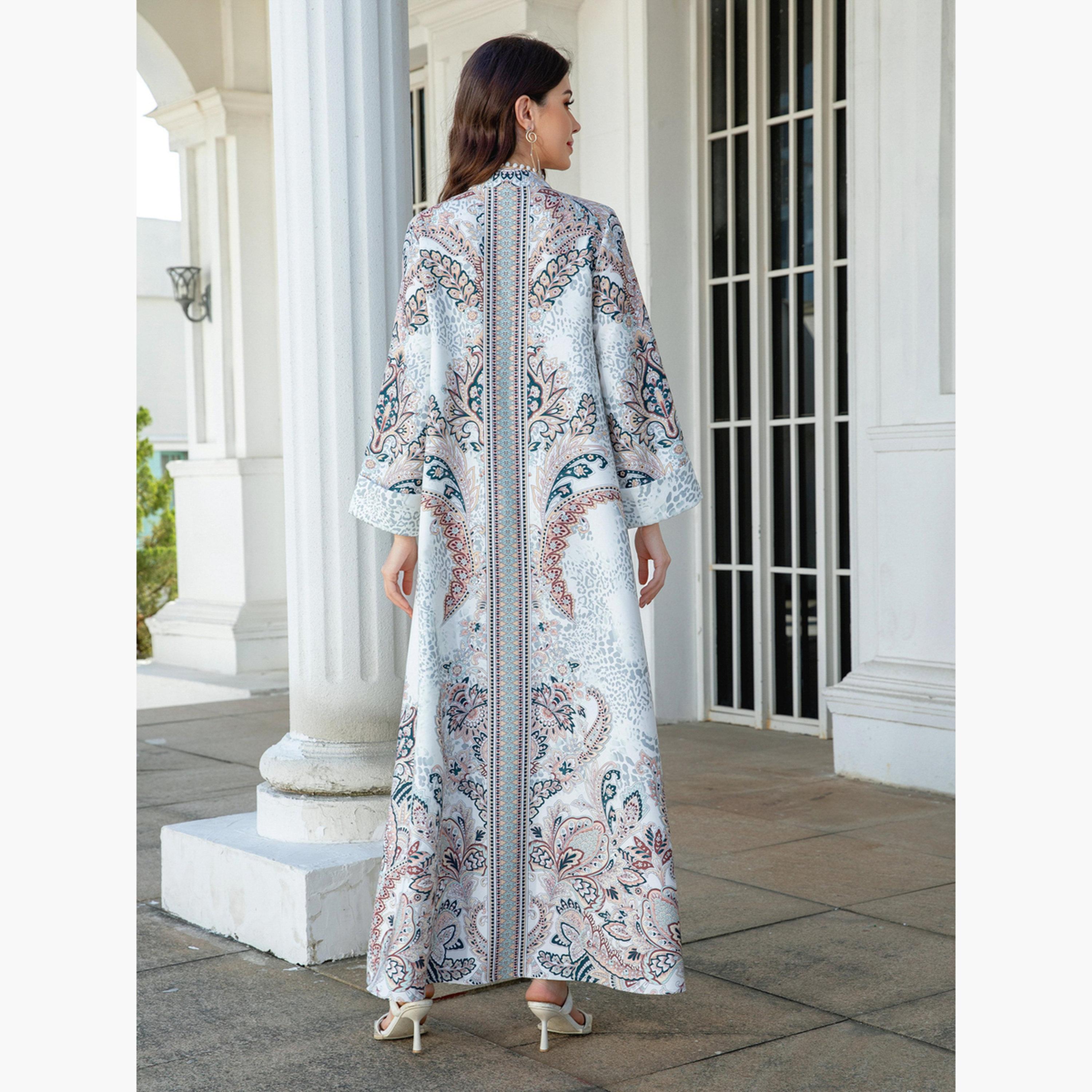 Take Two Printed Embellished Faux Pearl Detail Jalabiya-women-arabicclothing-jalabiyas-image-6