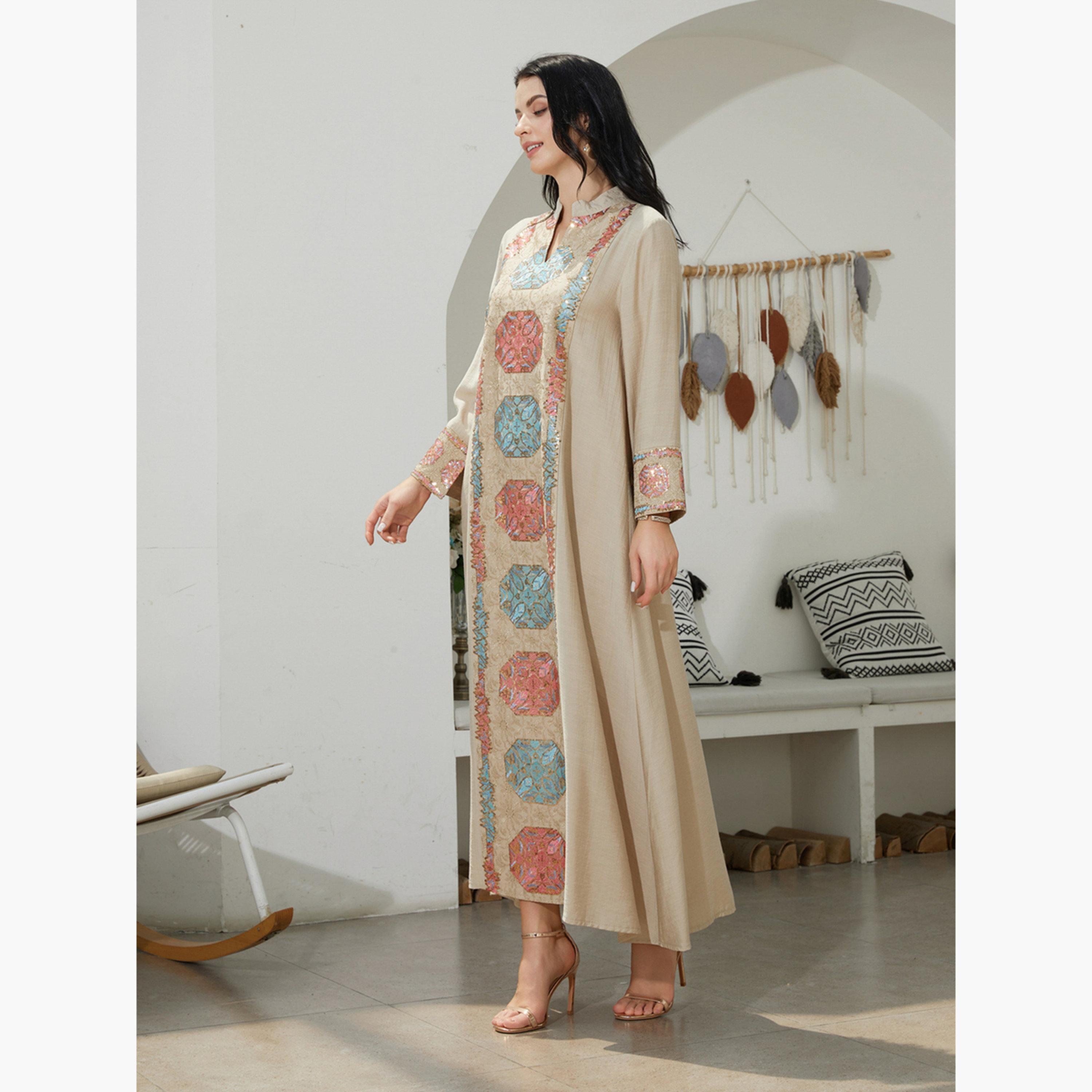 Take Two Sequined Embellished A-Line Jalabiya-women-arabicclothing-jalabiyas-image-5