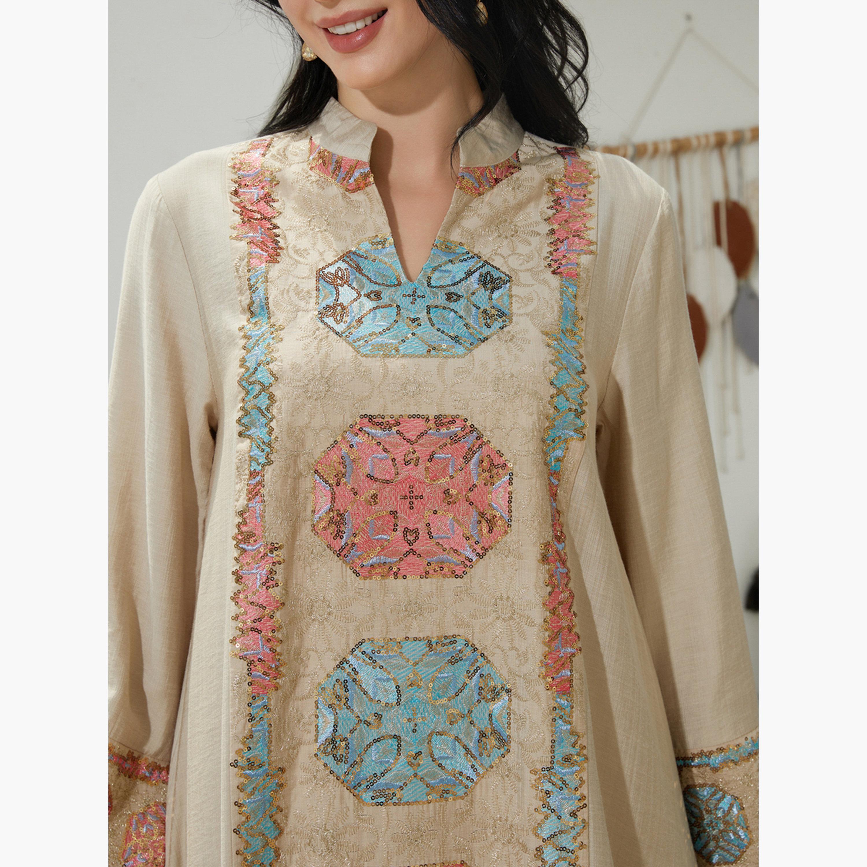 تيك تو - جلابية مطرزة بالترتر تصميم A-women-arabicclothing-jalabiyas-image-6