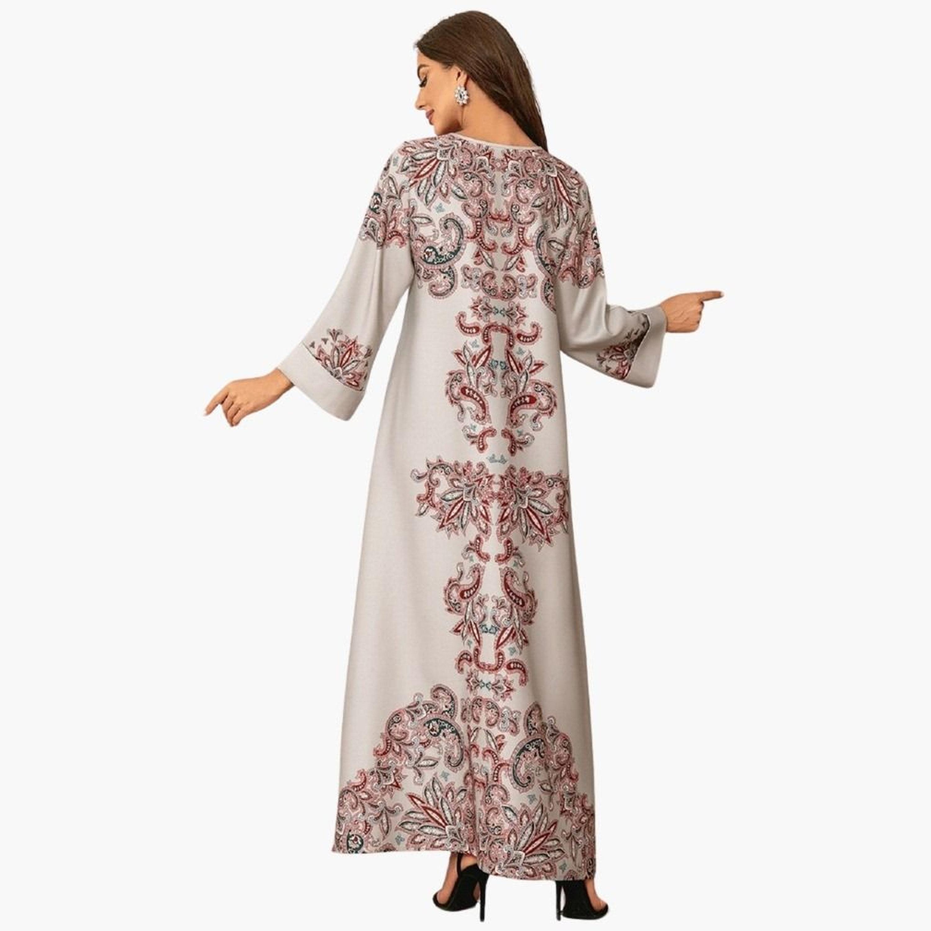 تيك تو - جلابية مزينة مورّدة وتفاصيل لؤلؤ صناعي-women-arabicclothing-jalabiyas-image-2