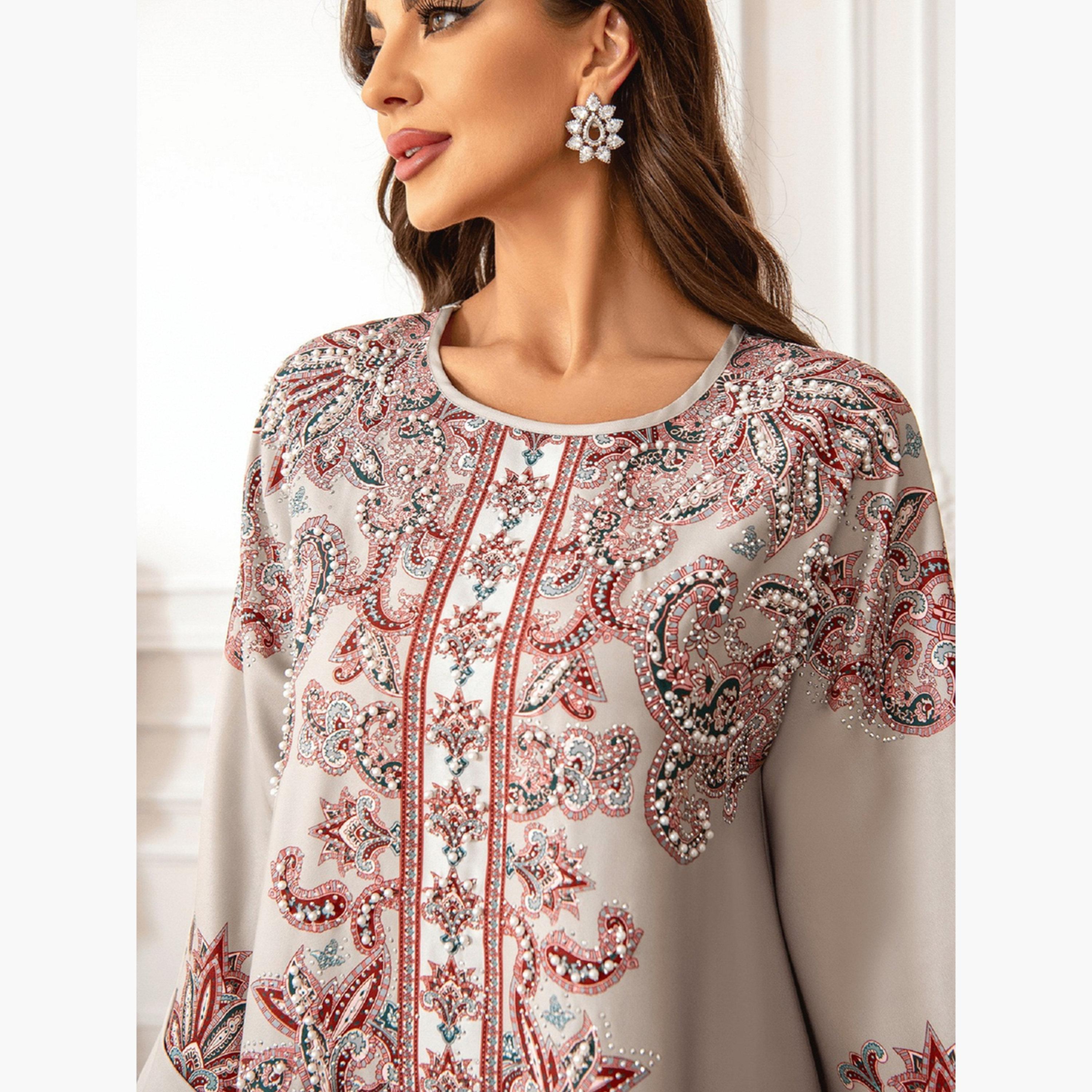 تيك تو - جلابية مزينة مورّدة وتفاصيل لؤلؤ صناعي-women-arabicclothing-jalabiyas-image-6