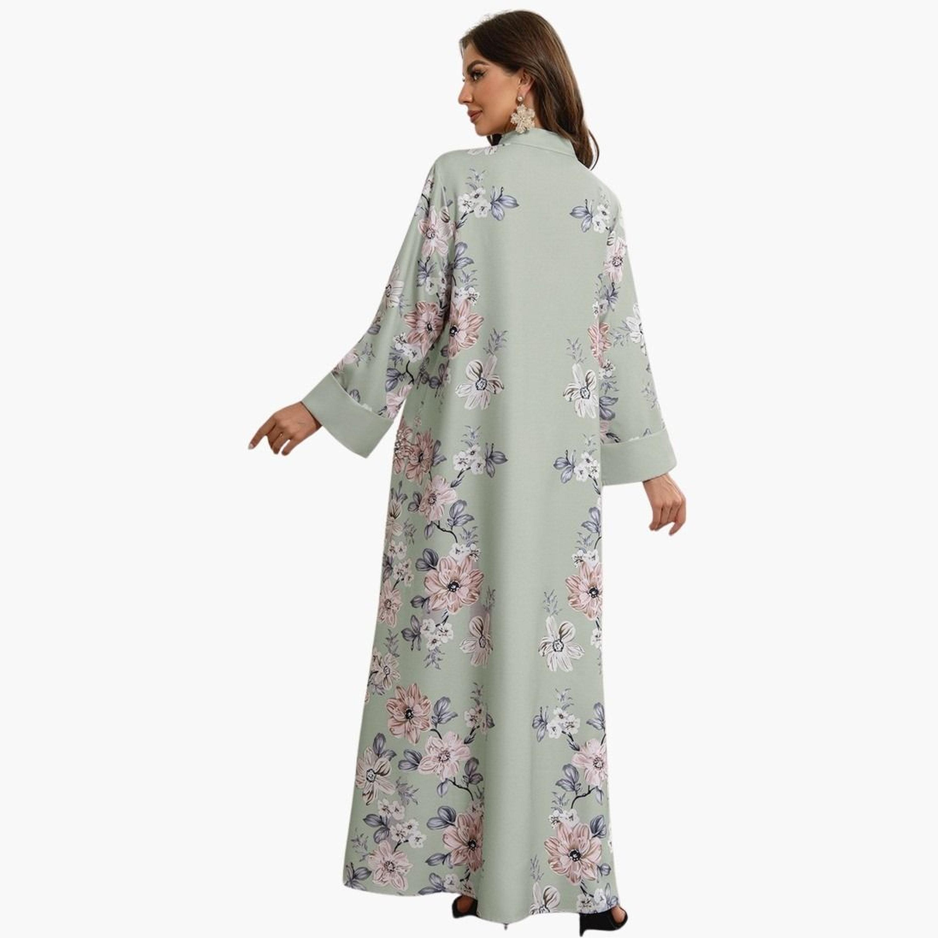 تيك تو - جلابية مزينة مورّدة وتفاصيل لؤلؤ صناعي-women-arabicclothing-jalabiyas-image-2
