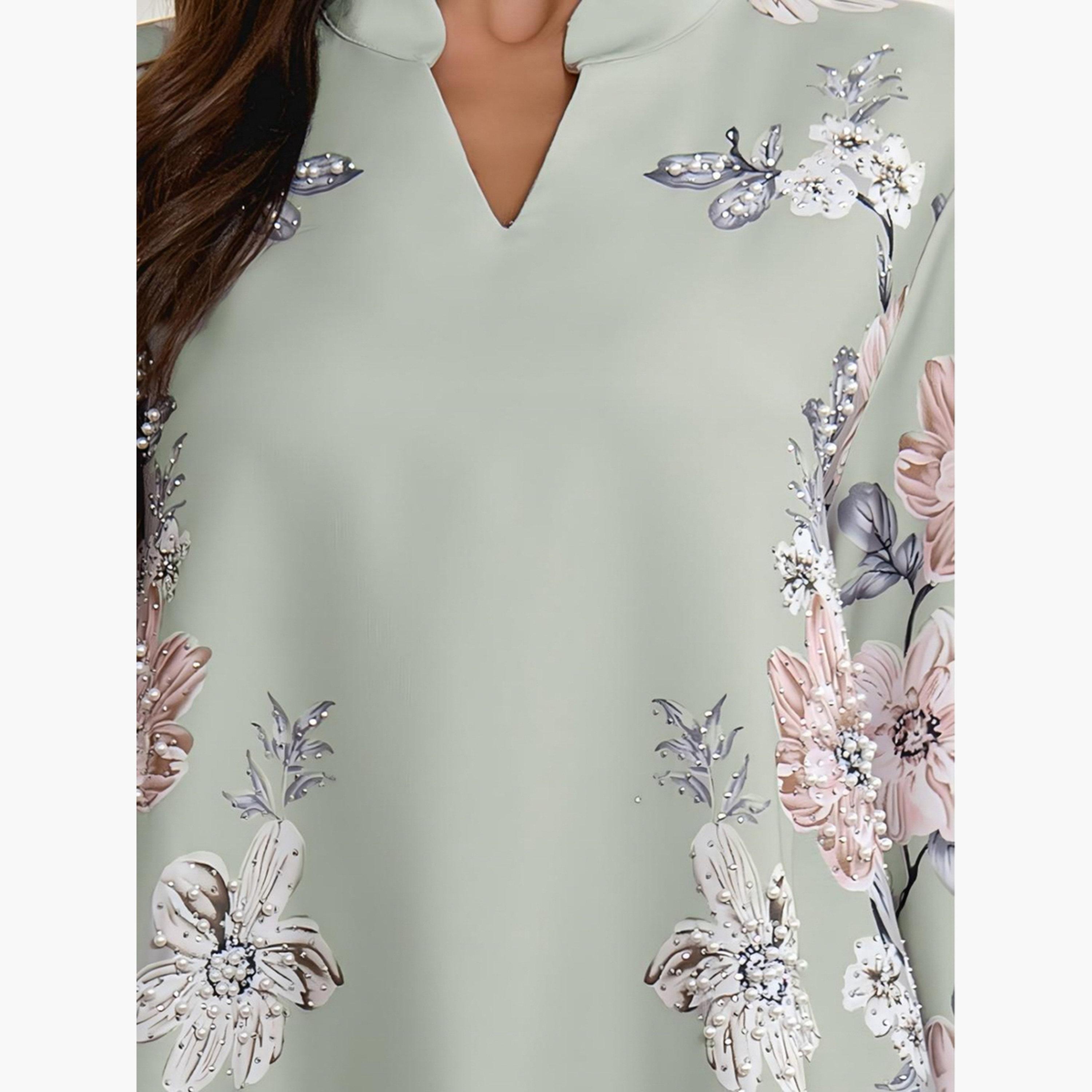 تيك تو - جلابية مزينة مورّدة وتفاصيل لؤلؤ صناعي-women-arabicclothing-jalabiyas-image-6