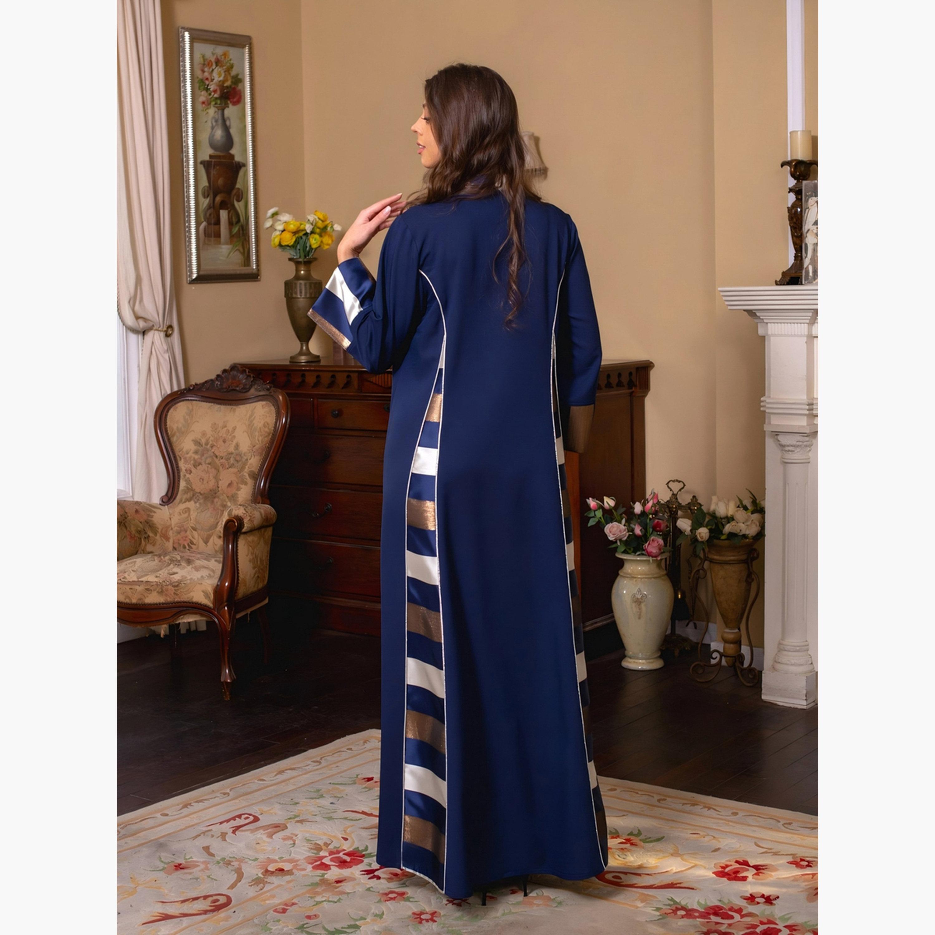 Take Two Graphic Print Thick Striped Detail Jalabiya-women-arabicclothing-jalabiyas-image-6