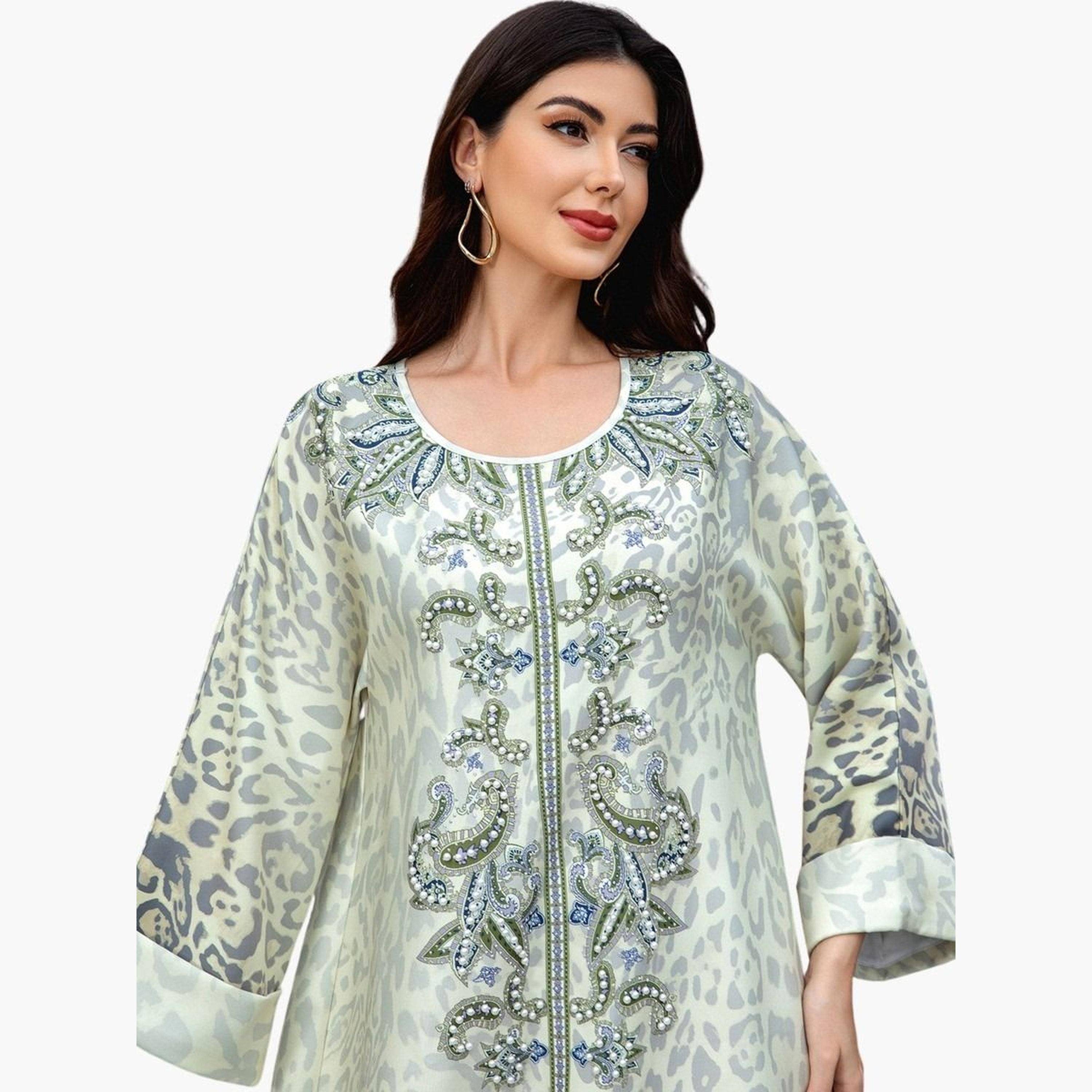 تيك تو - جلابية مزينة مورّدة ولؤلؤ صناعي-women-arabicclothing-jalabiyas-image-2
