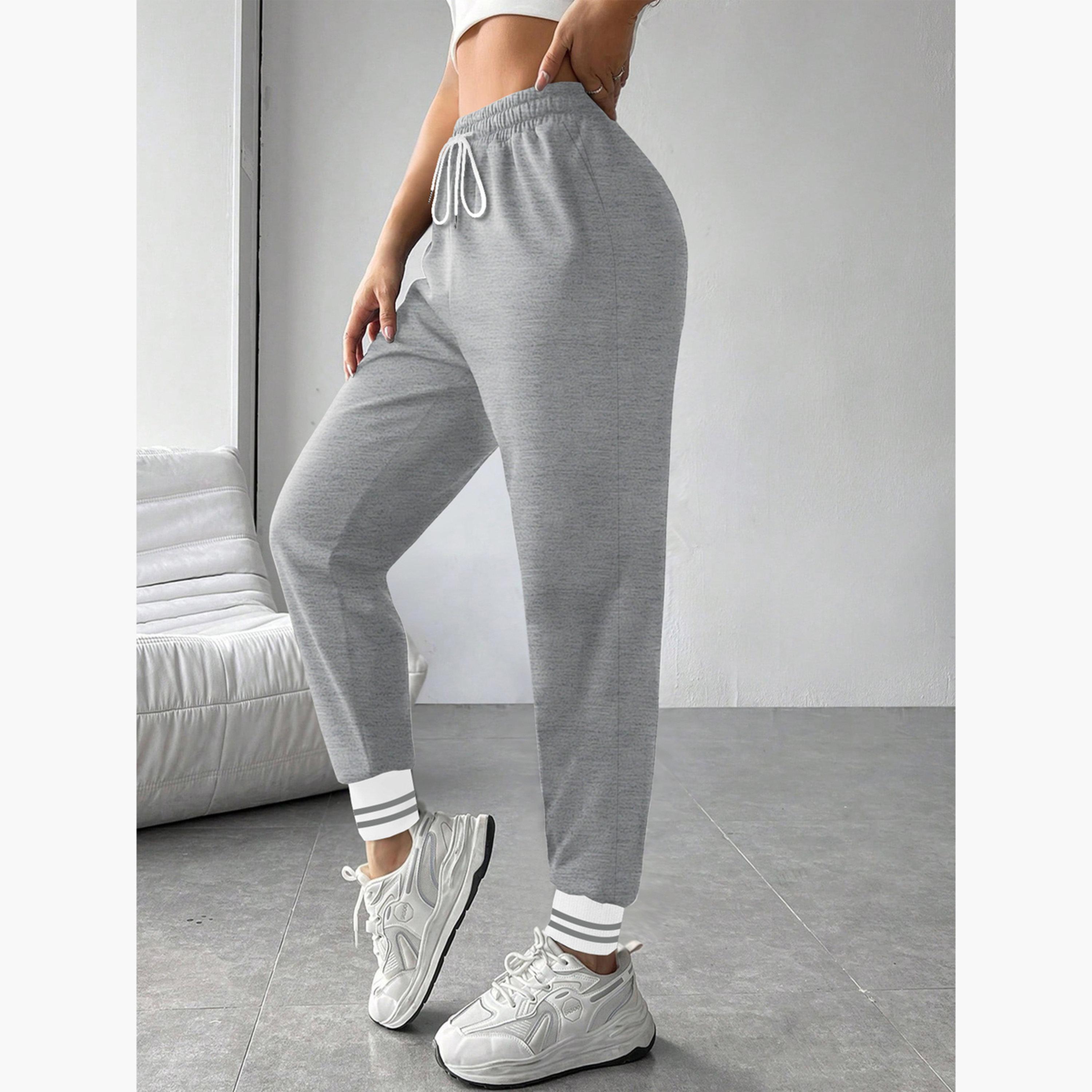 Take Two Women Grey Plain Cuffed Joggers-women-clothing-bottoms-joggers-image-3
